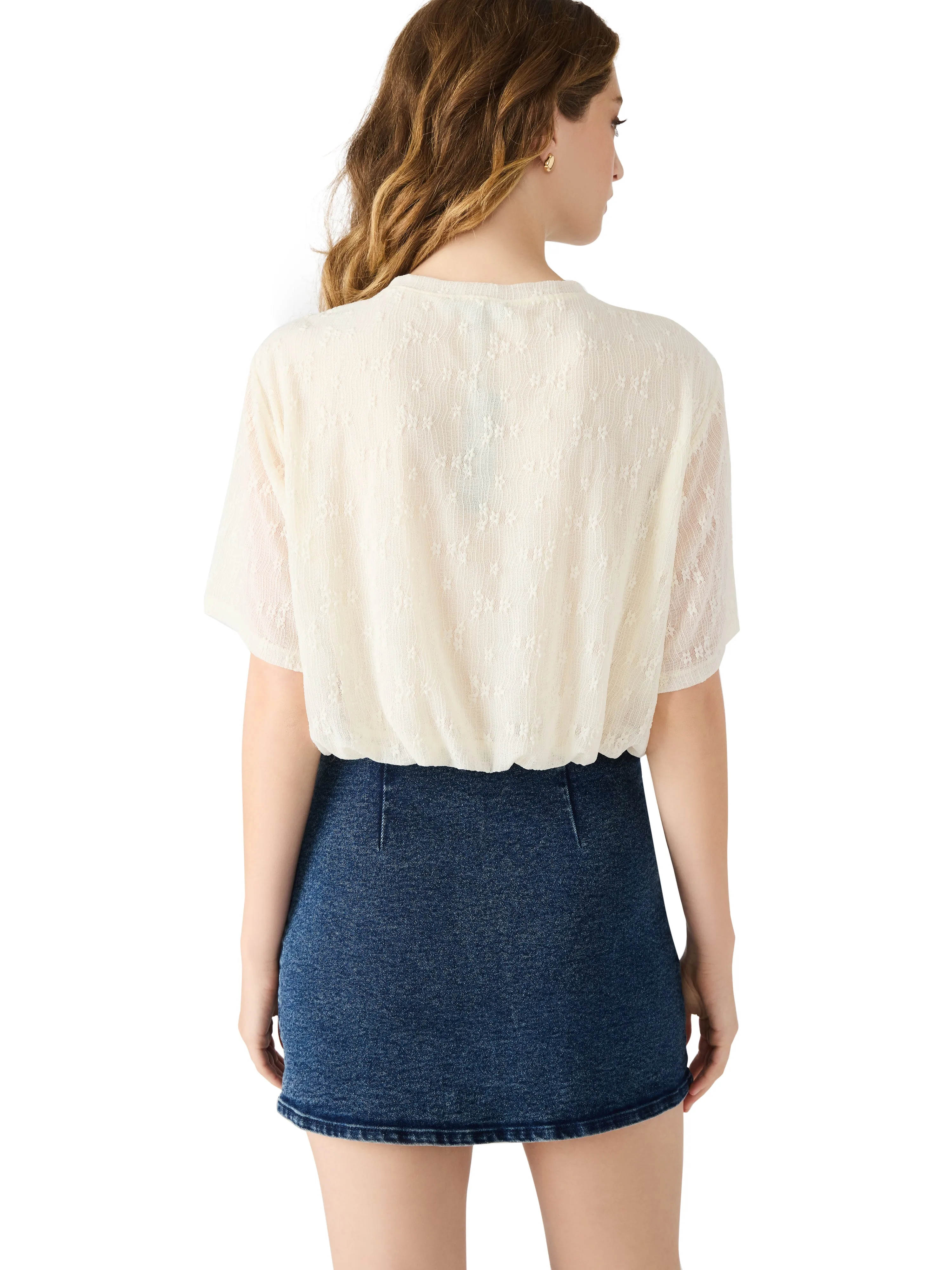 Orsa Bubble Hem Lace Top, Antique | Steve Madden sold by North & Main Clothing Company product image thumbnail 4