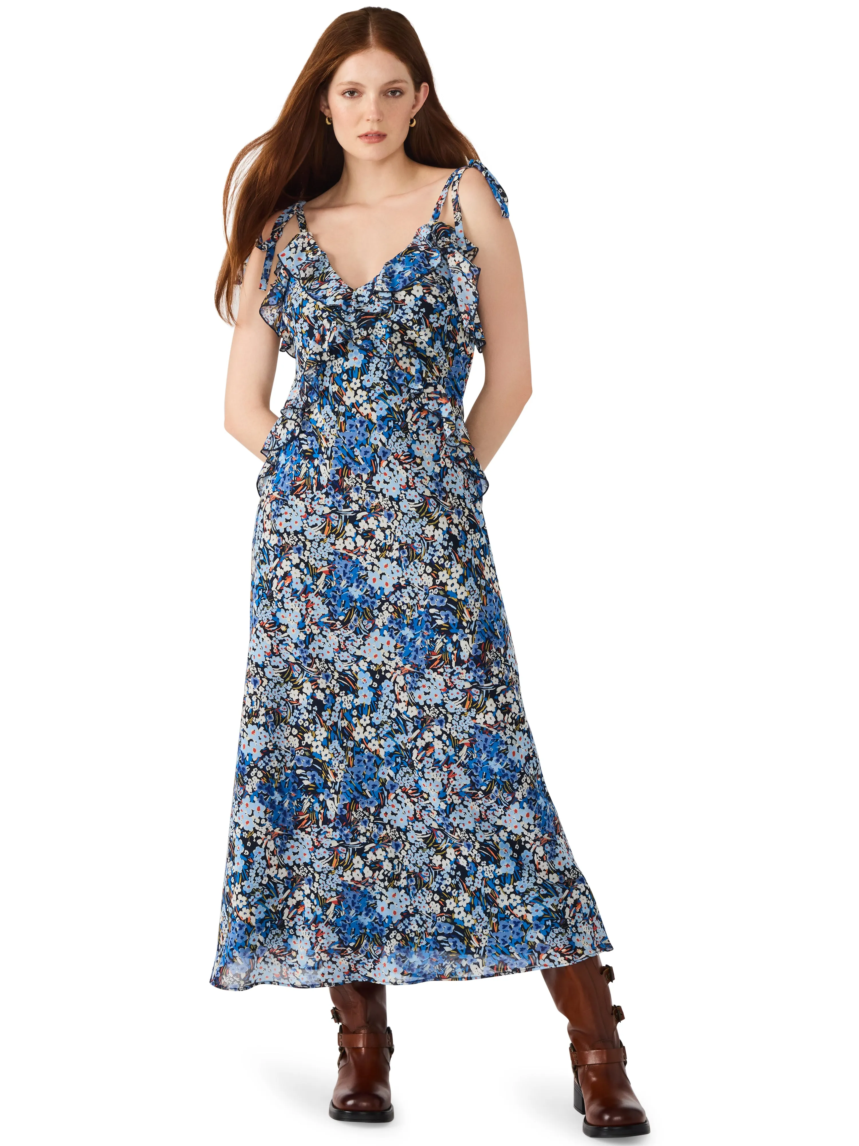 Adalina Floral Maxi Dress, Bristol Blue | Steve Madden sold by North & Main Clothing Company