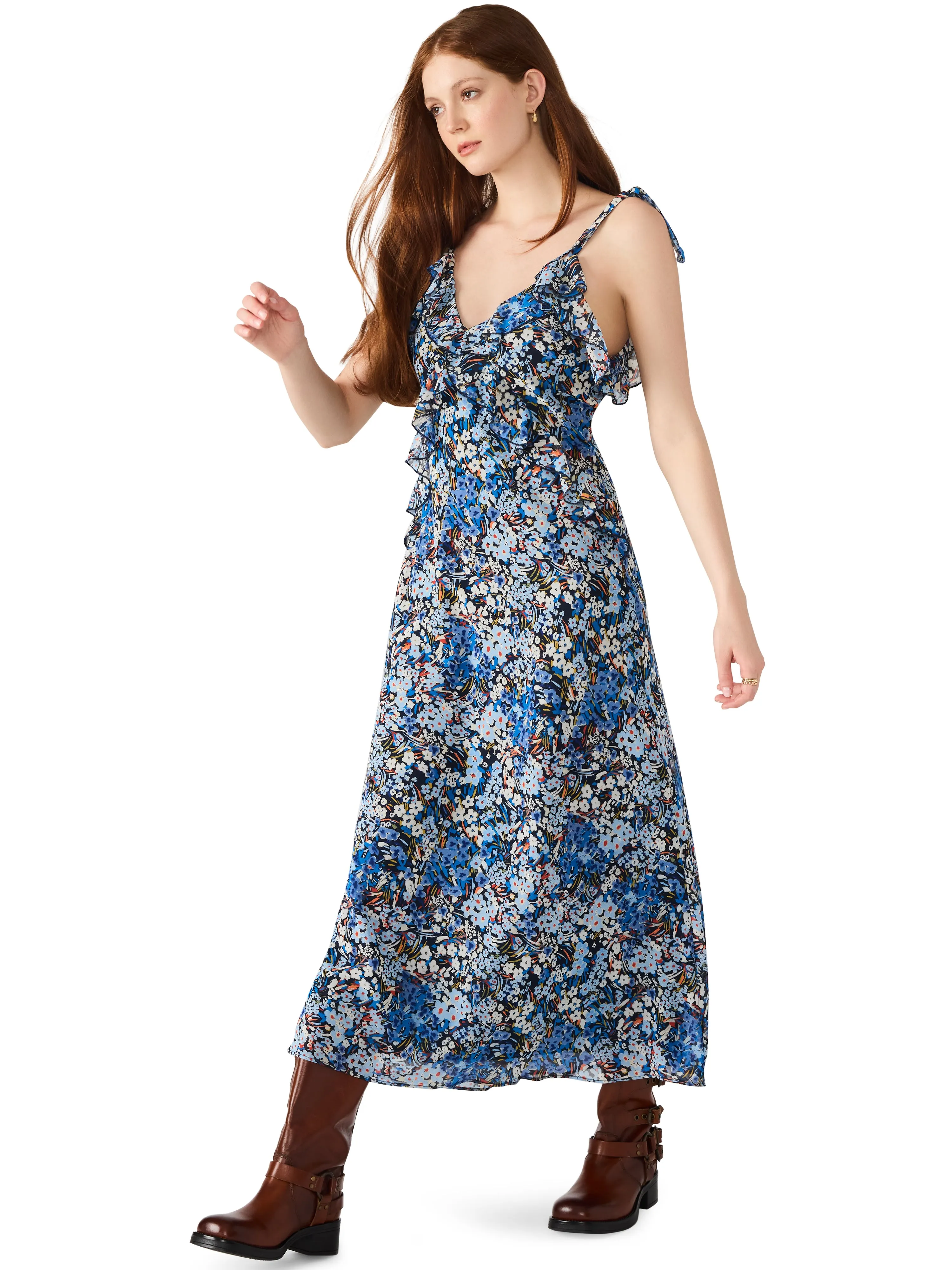 Adalina Floral Maxi Dress, Bristol Blue | Steve Madden sold by North & Main Clothing Company product image thumbnail 3