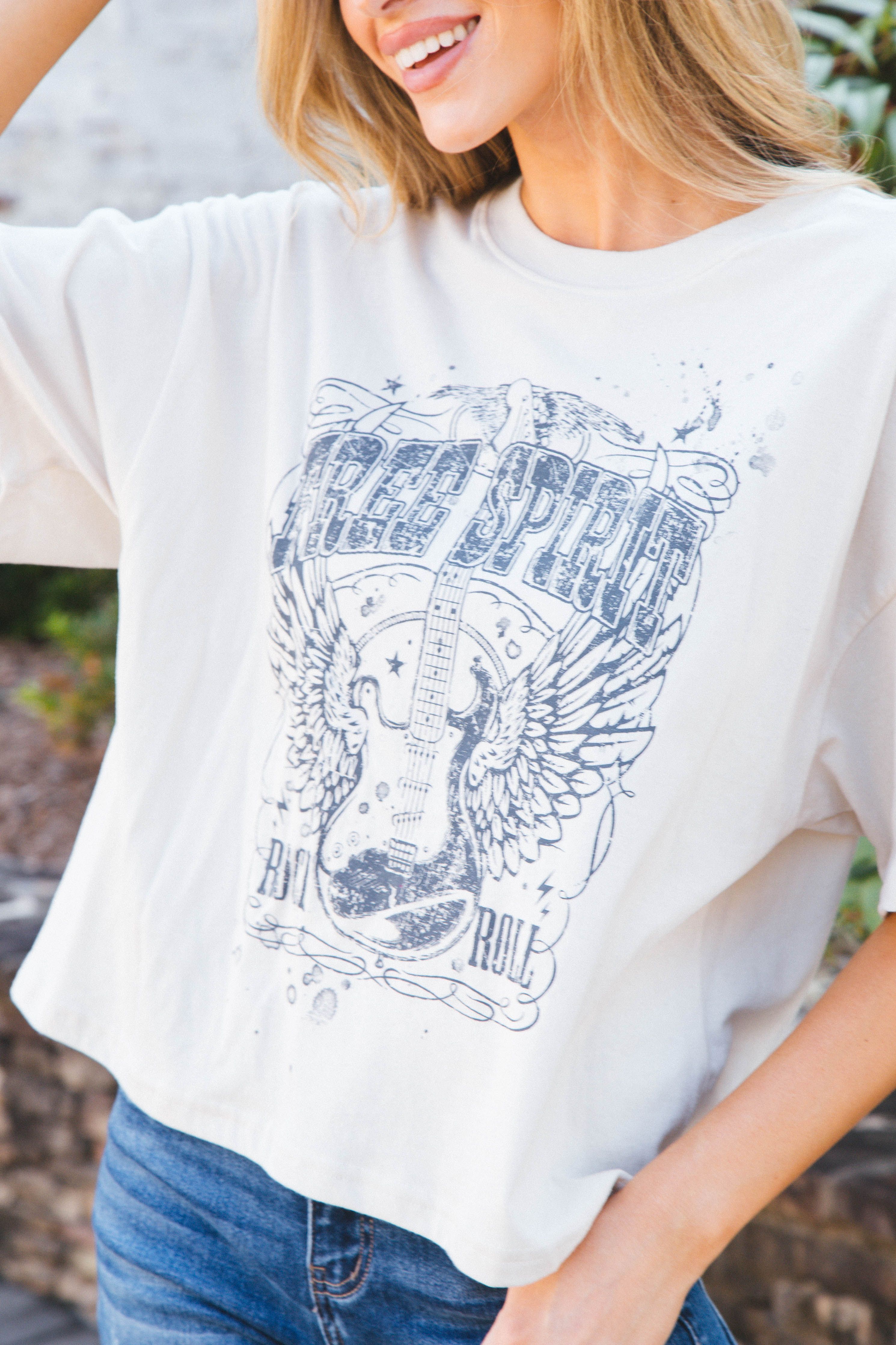 Free Spirit Boxy Crop Graphic Tee, Stone sold by North & Main Clothing Company product image thumbnail 3