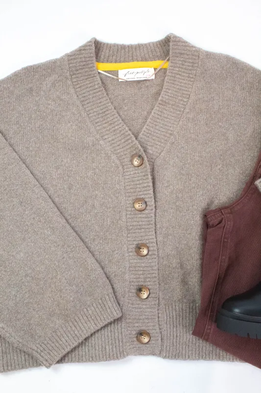 Cool of the Night Cardi, Mocha Melange | Free People sold by North & Main Clothing Company