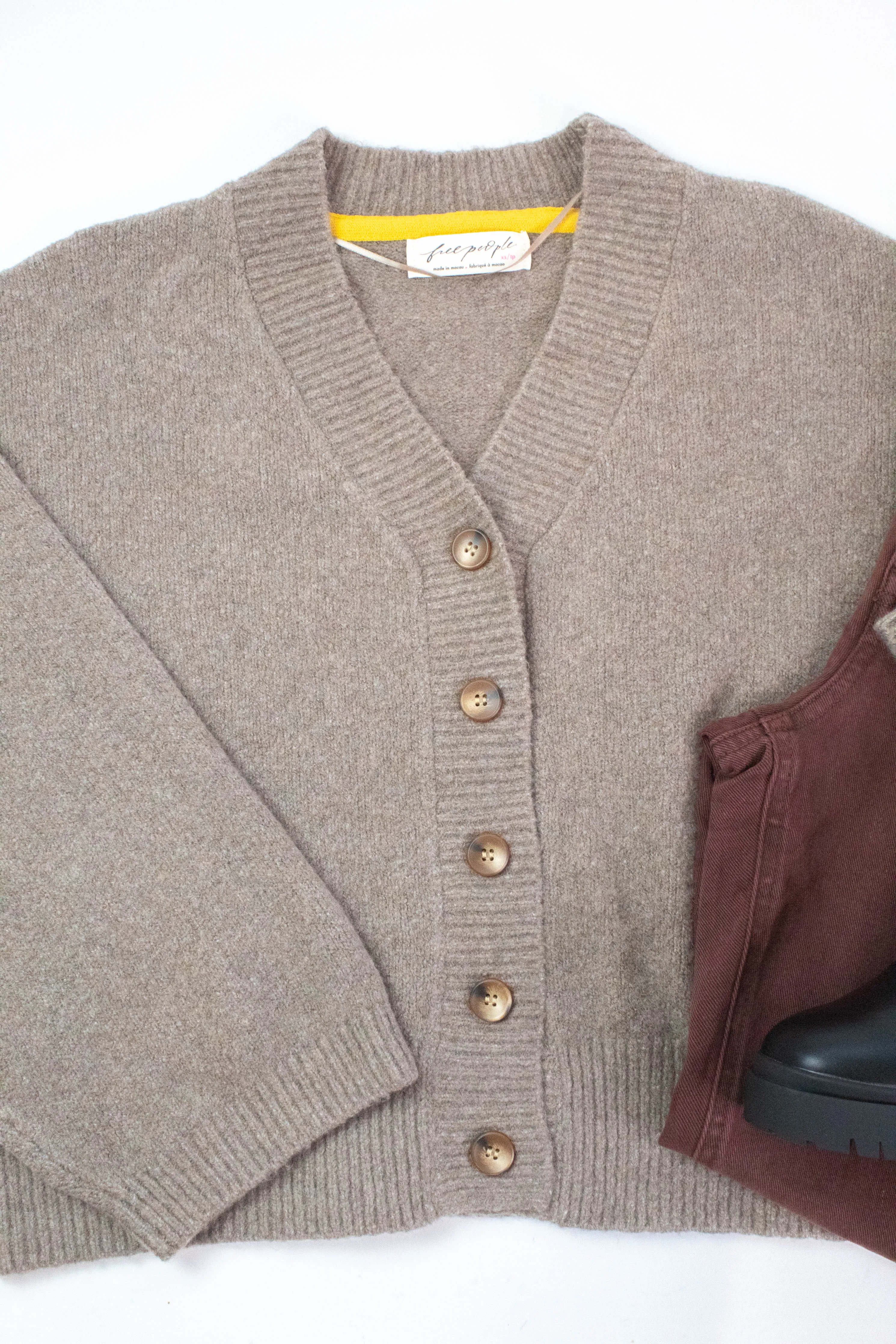 Cool of the Night Cardi, Mocha Melange | Free People sold by North & Main Clothing Company