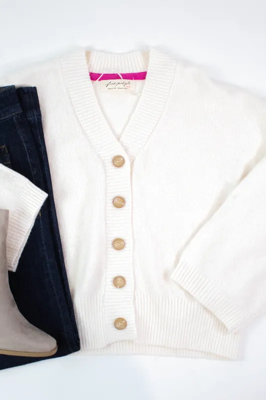 Cool of the Night Cardi, Ivory | Free People sold by North & Main Clothing Company