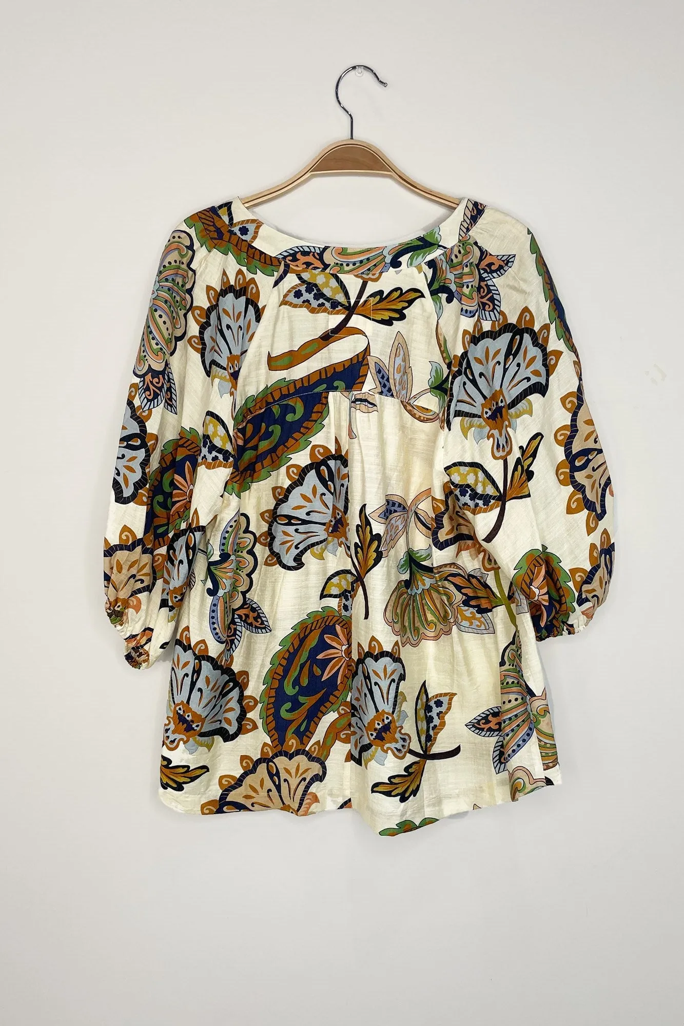 Cecilia Printed Half Sleeve Blouse, Cream | Plus Size sold by North & Main Clothing Company product image thumbnail 2