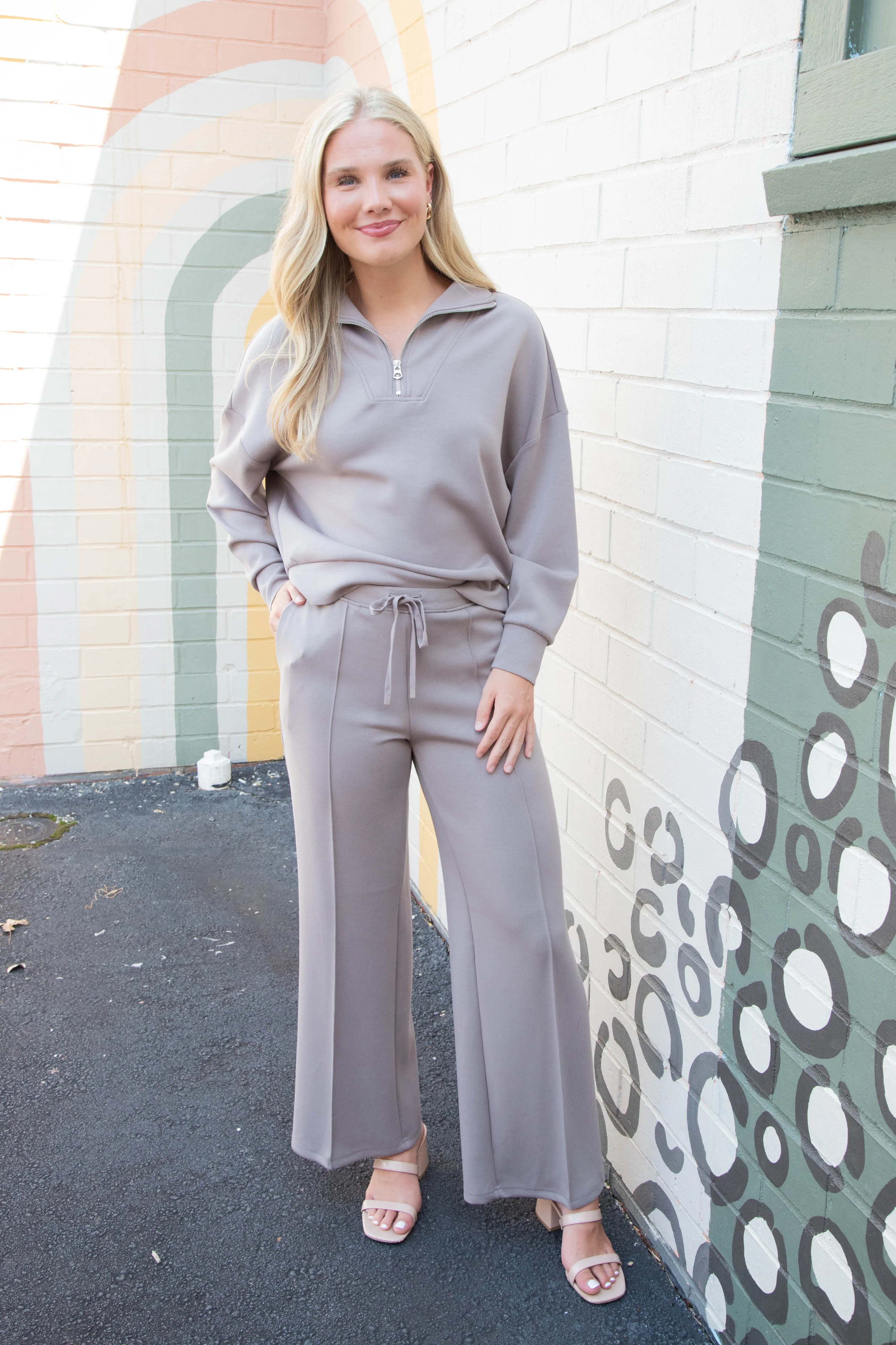 Prida Soft Knit Straight Leg Pants, Fog | RD Style sold by North & Main Clothing Company product image thumbnail 4