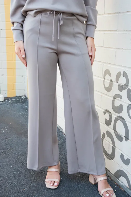 Prida Soft Knit Straight Leg Pants, Fog | RD Style sold by North & Main Clothing Company