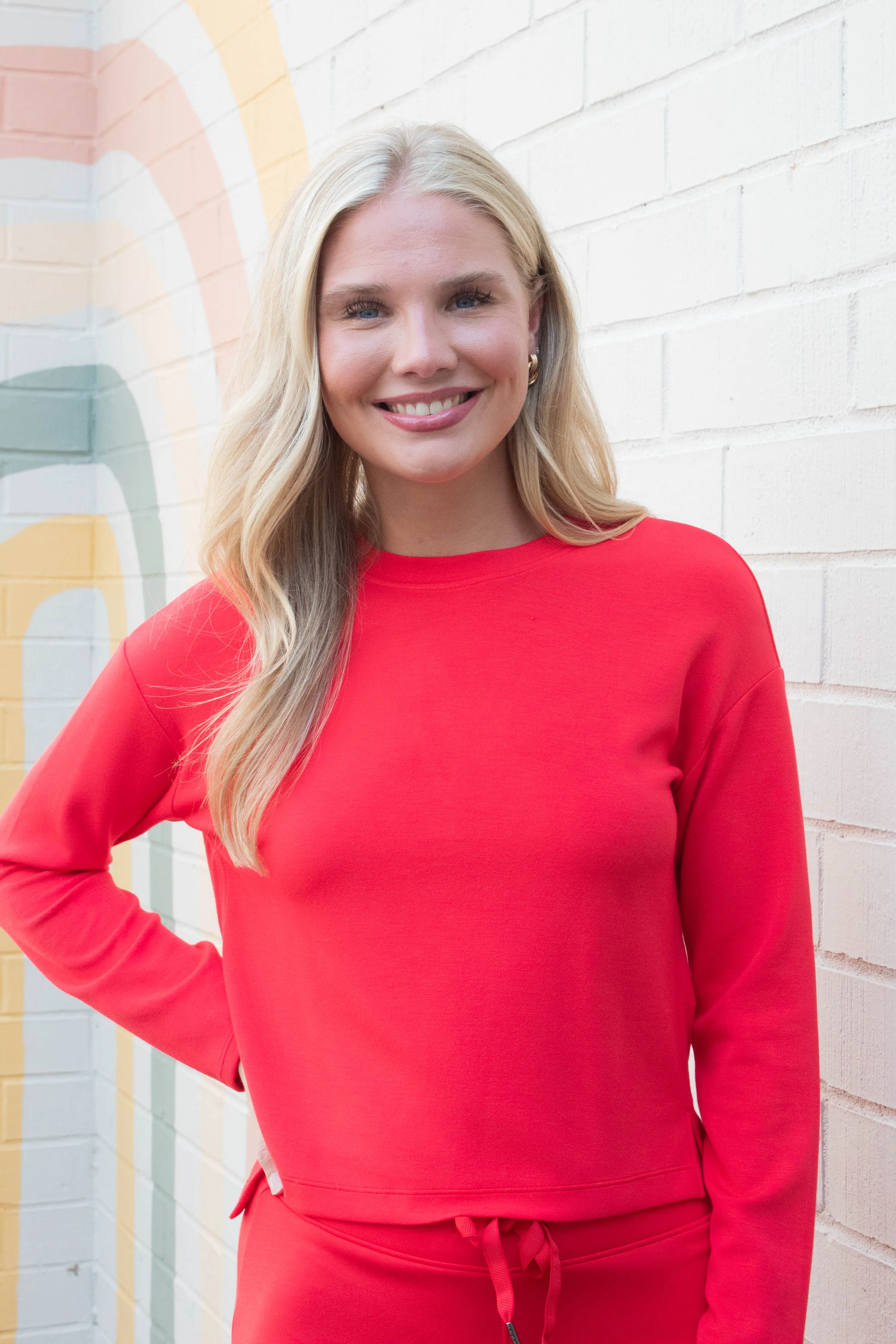 Airessentials Side Slit Top, Spanx Red | SPANX sold by North & Main Clothing Company