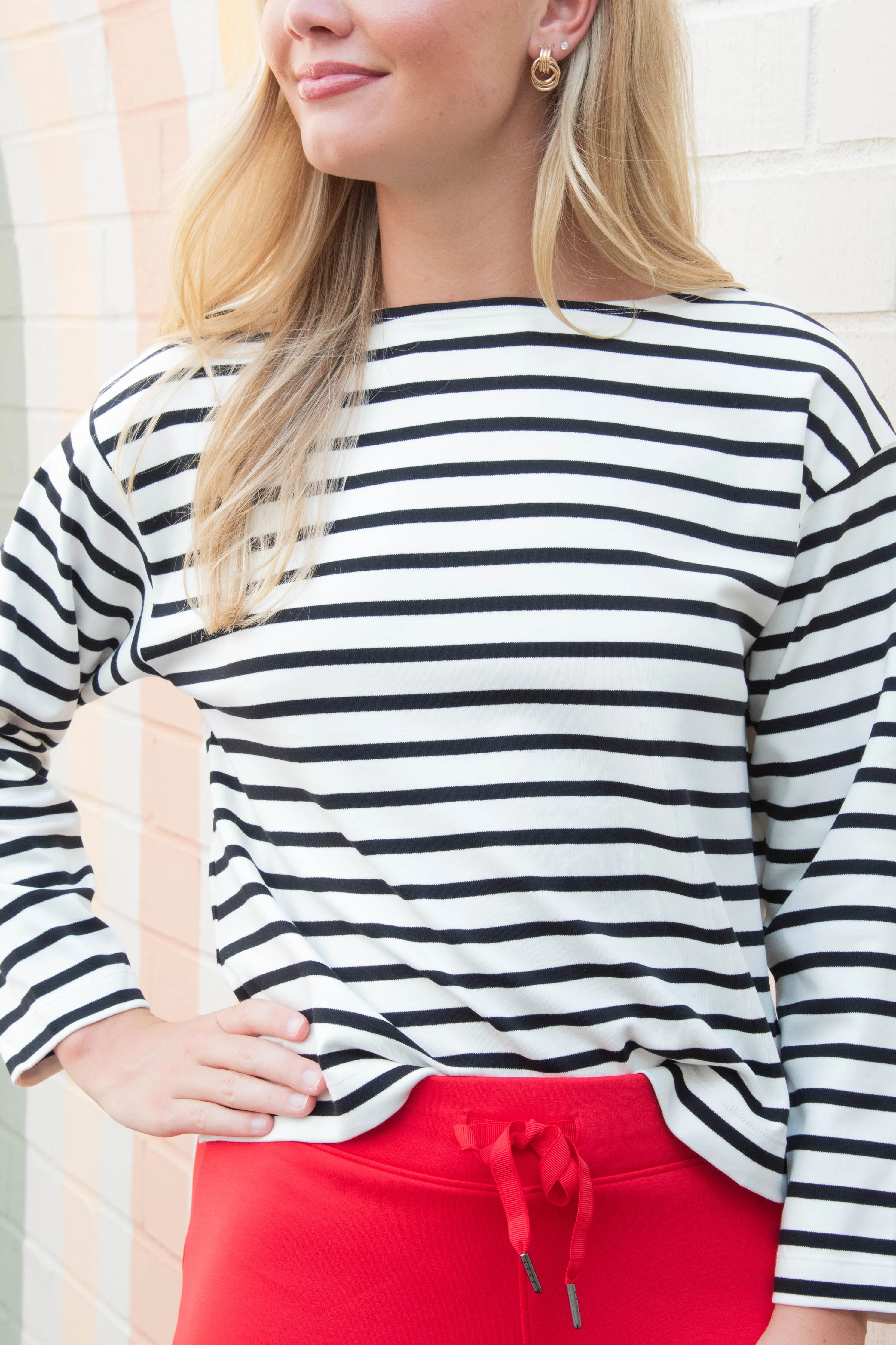Cool Cotton Boatneck Top, Yacht Stripe | SPANX sold by North & Main Clothing Company product image thumbnail 3