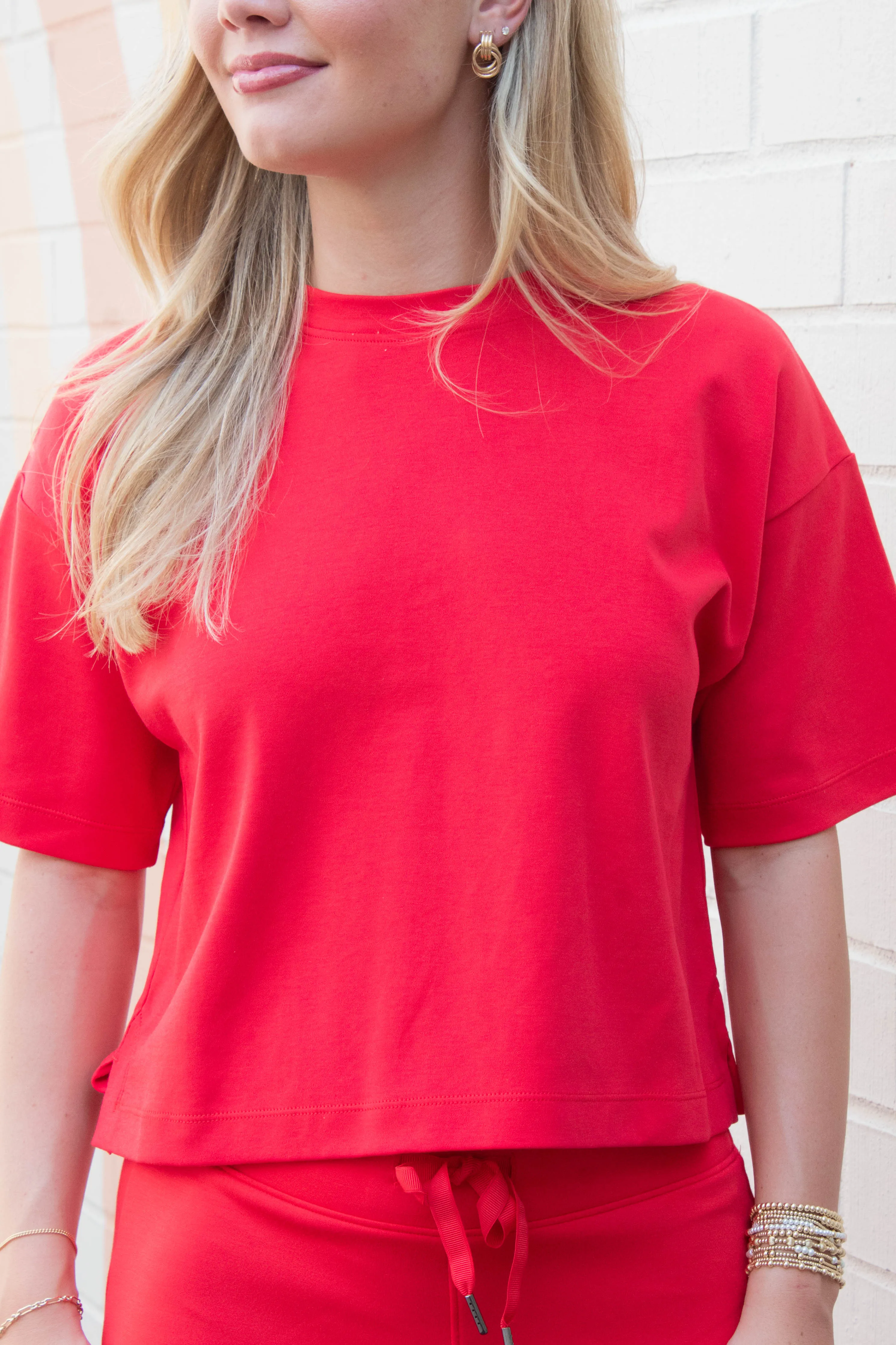 Cool Cotton Boxy Tee, Spanx Red | SPANX sold by North & Main Clothing Company product image thumbnail 4