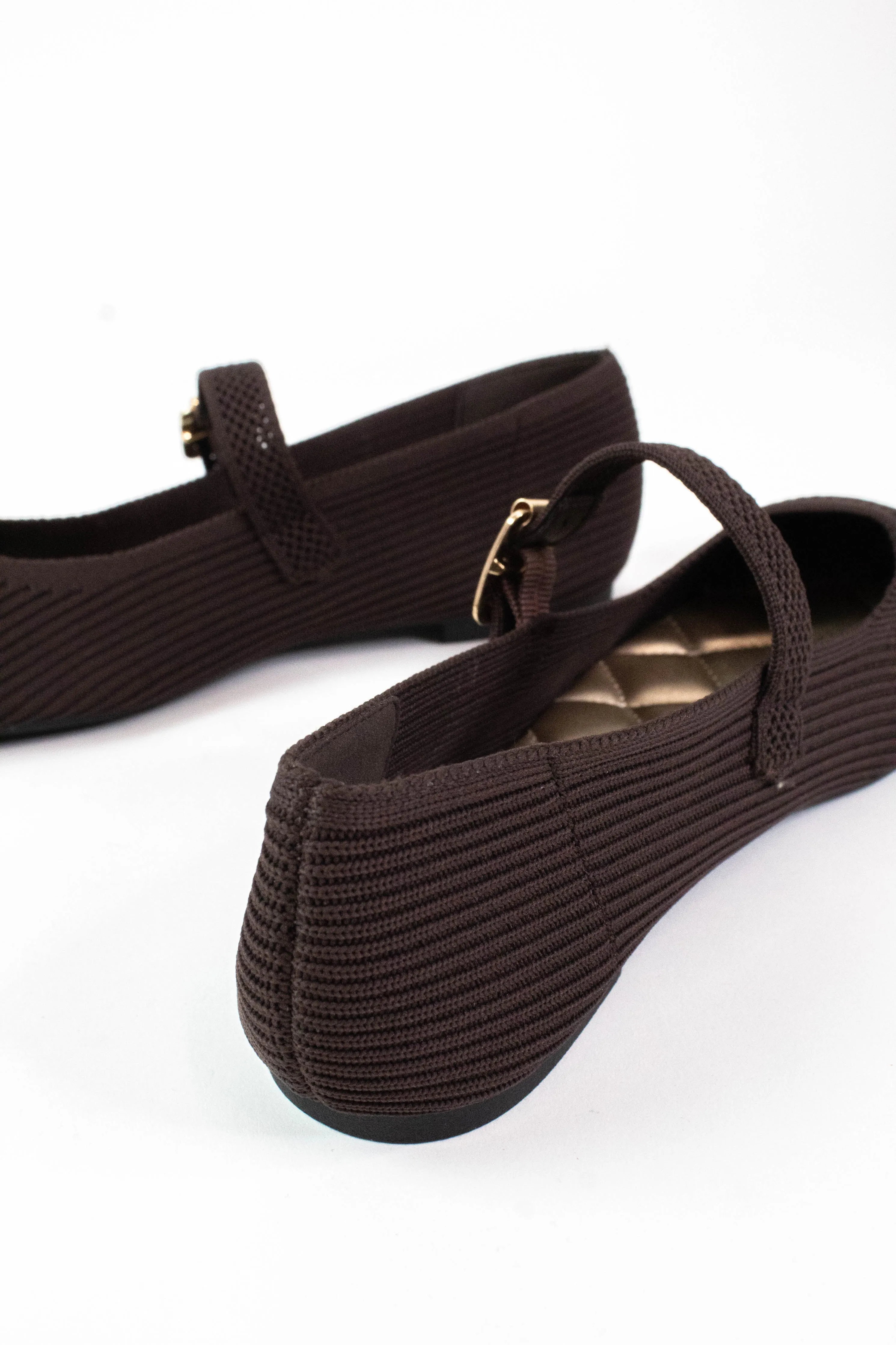 Brita Mary Jane Ballet Flat, Chocolate Knit sold by North & Main Clothing Company product image thumbnail 2