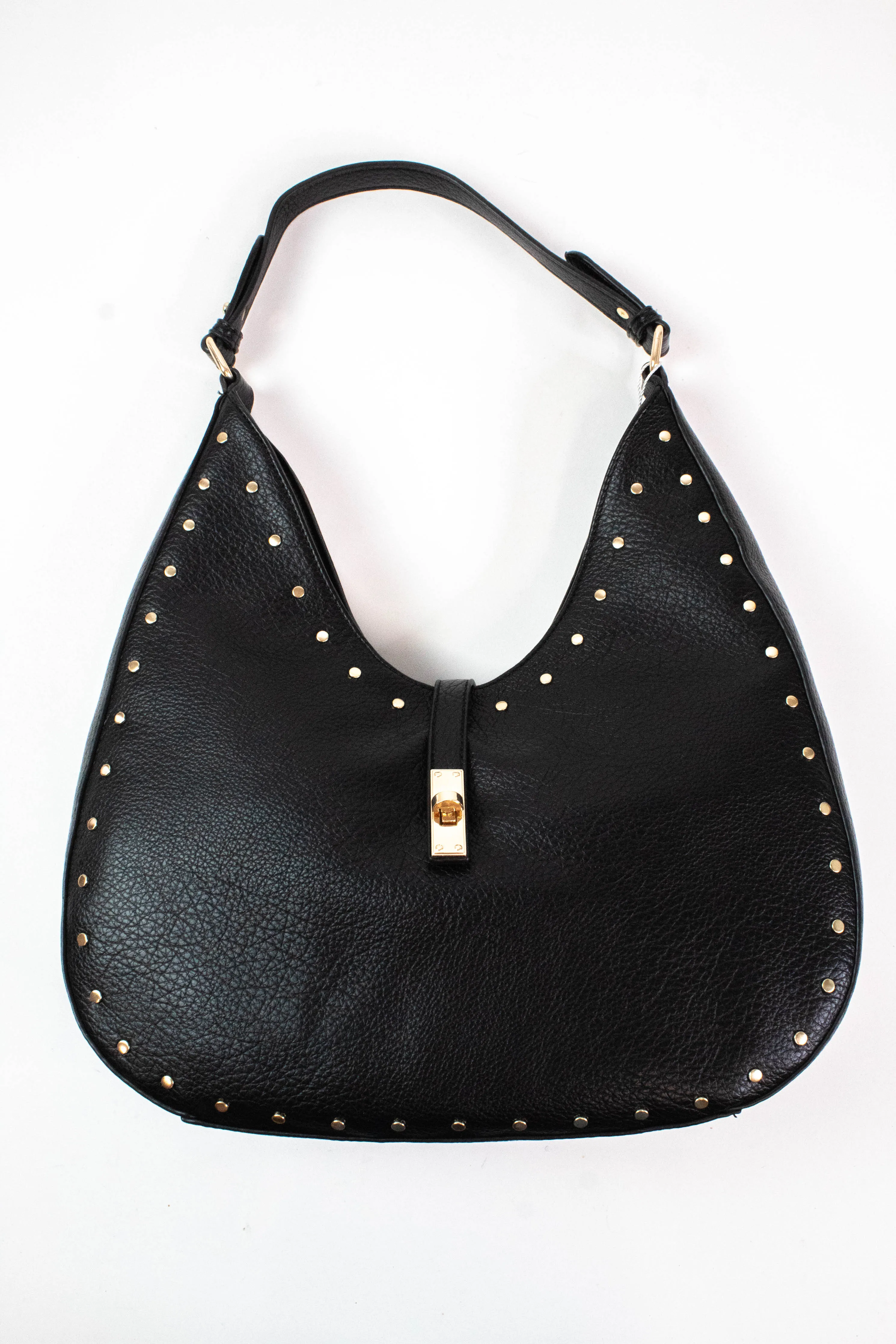 Olivia Stud Detailed Hobo Bag, Black | Moda Luxe sold by North & Main Clothing Company