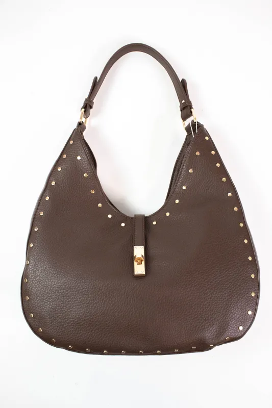 Olivia Stud Detailed Hobo Bag, Chocolate | Moda Luxe sold by North & Main Clothing Company