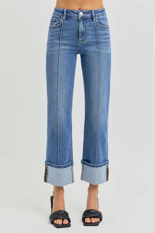 Melba Straight Wide Cuffed Jeans, Medium sold by North & Main Clothing Company