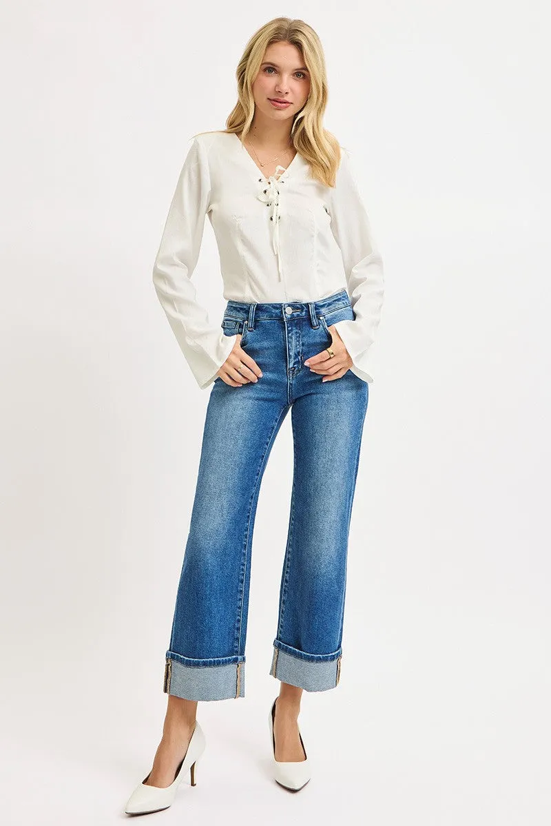 Emma Mid Rise Crop Cuffed Jeans, Medium sold by North & Main Clothing Company product image thumbnail 2