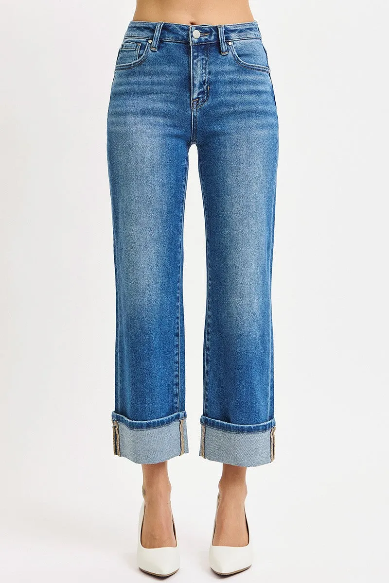 Emma Mid Rise Crop Cuffed Jeans, Medium sold by North & Main Clothing Company