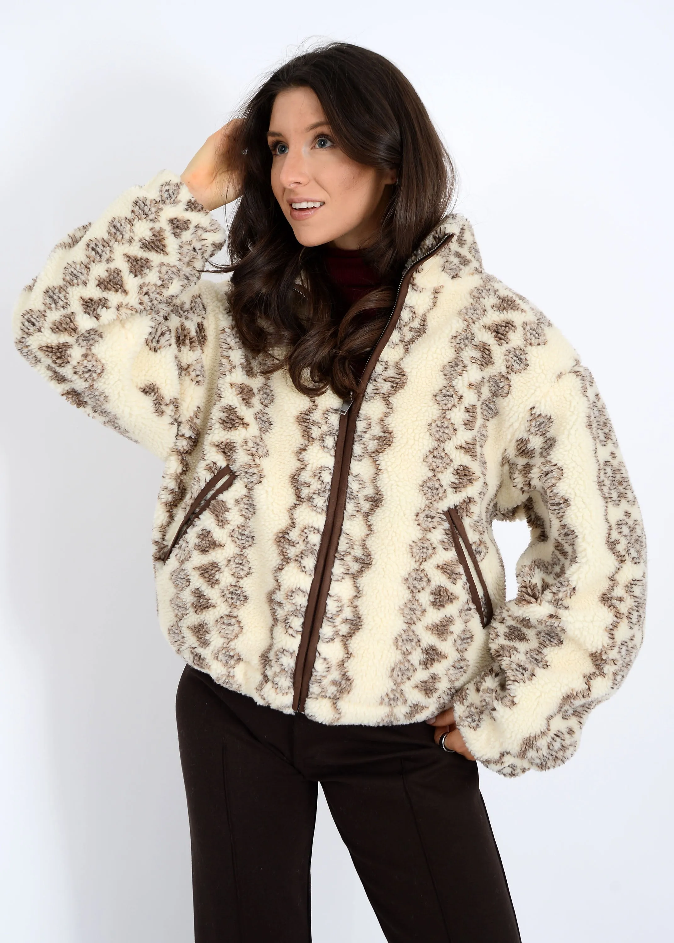 Whistler Sherpa Zip Front Jacket, Brown | RD Style sold by North & Main Clothing Company product image thumbnail 2