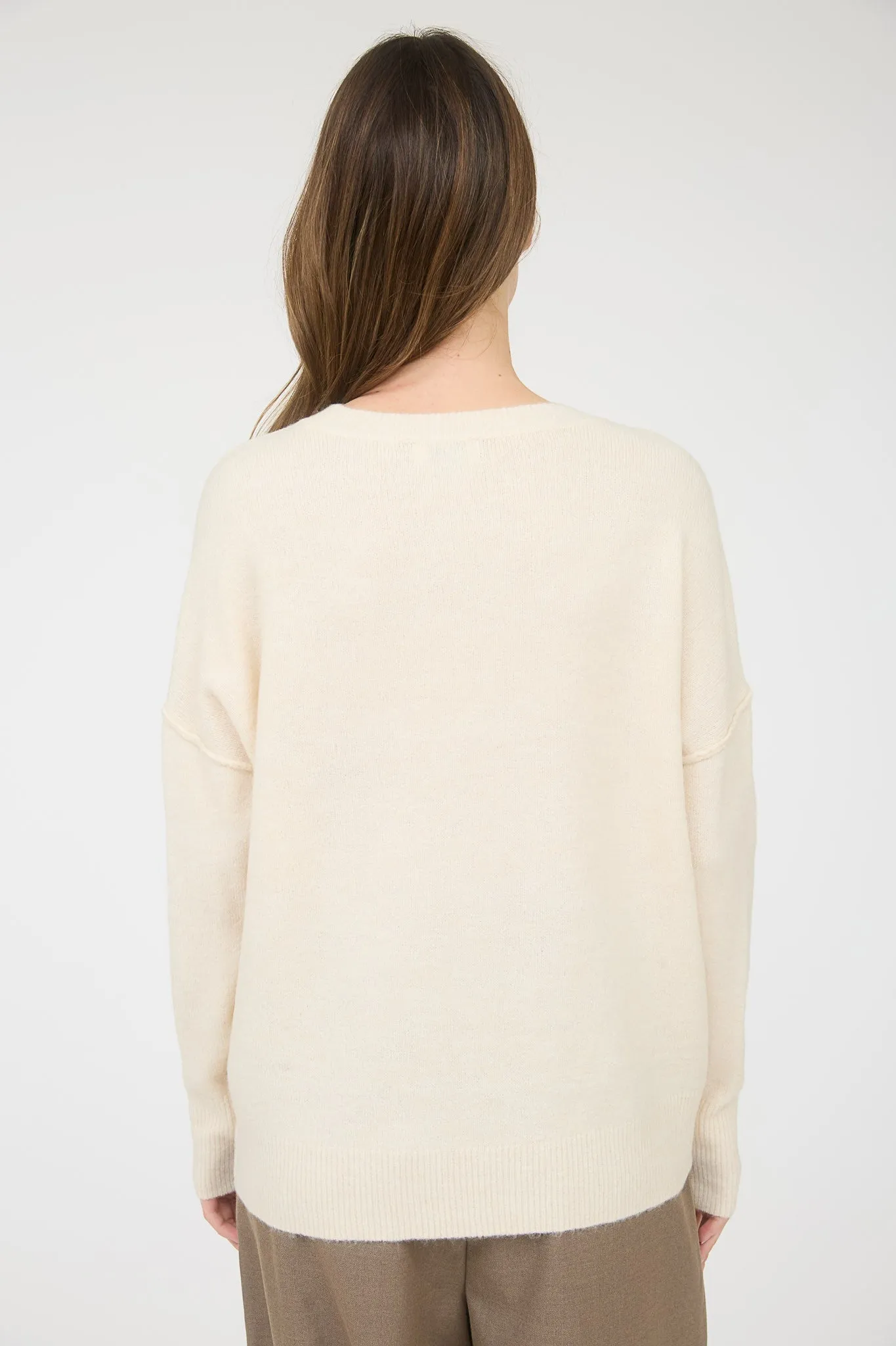Noa Front Seam Detail Sweater, Ivory sold by North & Main Clothing Company product image thumbnail 4