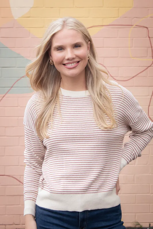Ophelia Lightweight Striped Sweater, Sienna made by BE COOL