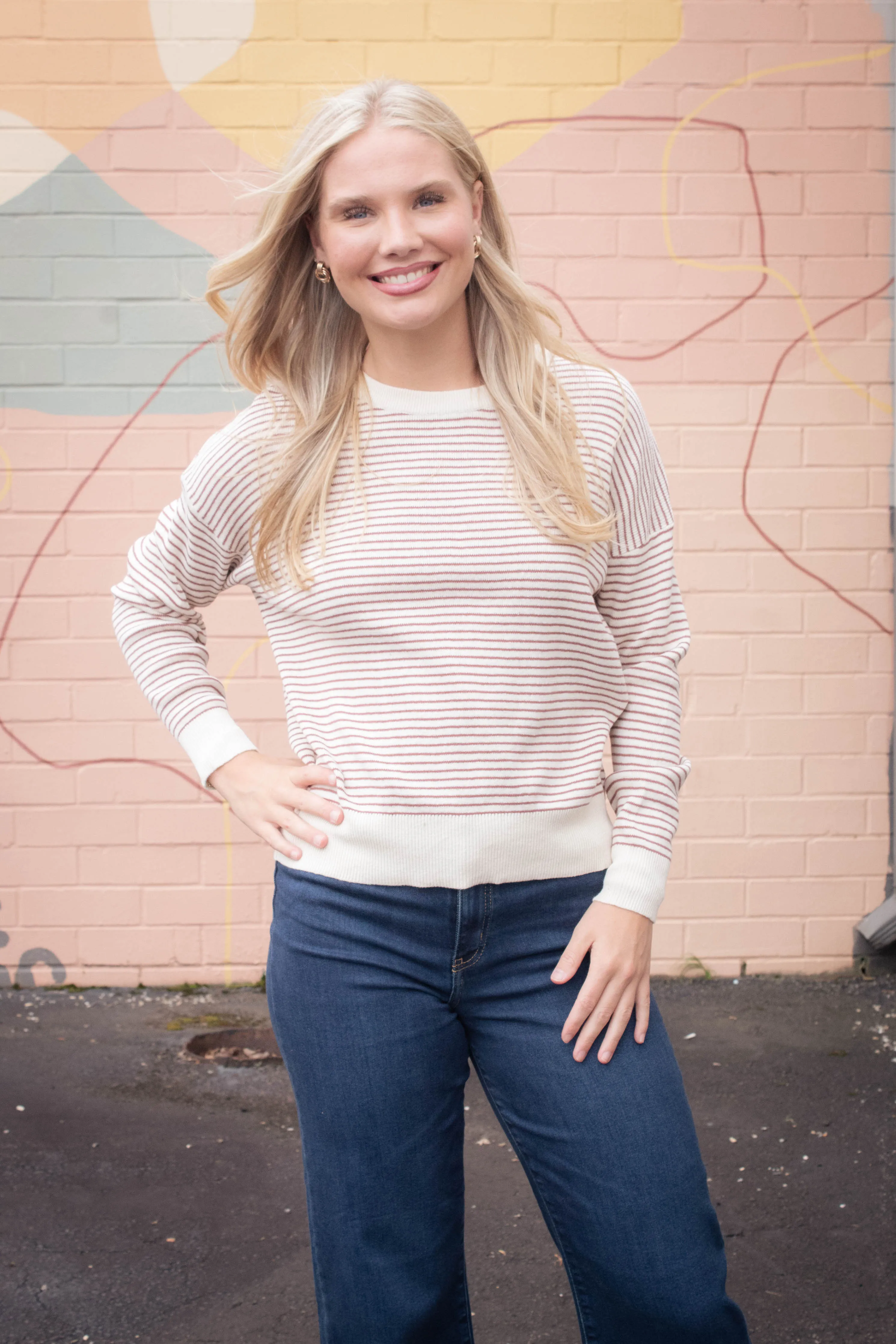 Ophelia Lightweight Striped Sweater, Sienna sold by North & Main Clothing Company product image thumbnail 5