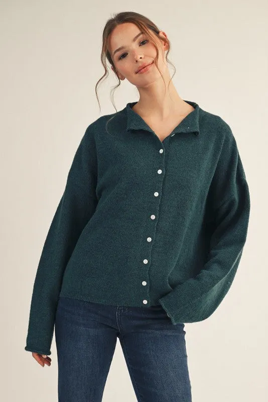 Odessa Cardigan Sweater, Hunter Green sold by North & Main Clothing Company