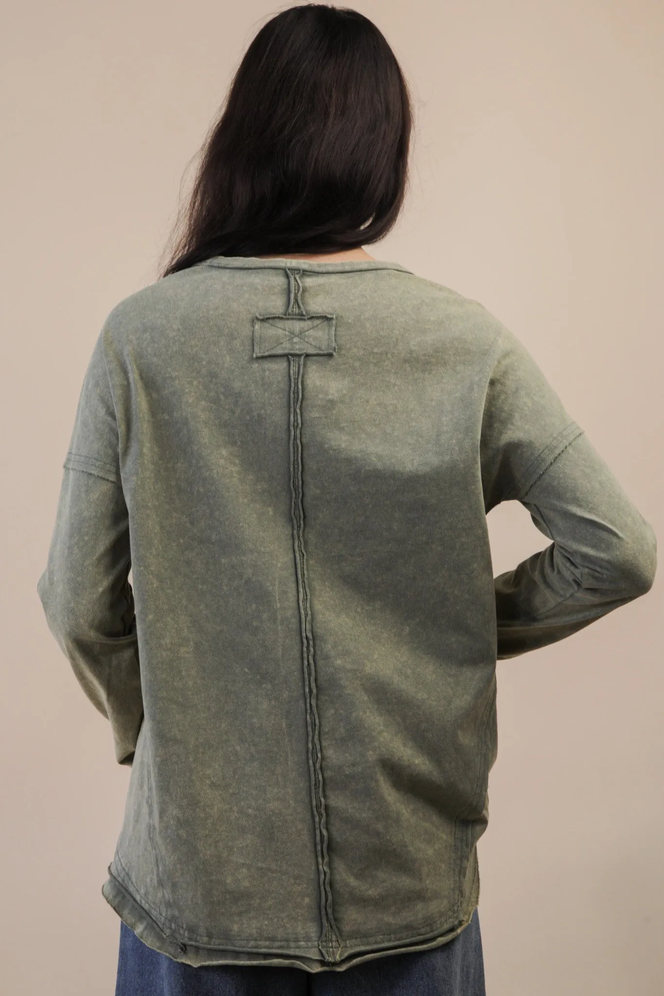 Rosalind Mineral Wash Top, Sage sold by North & Main Clothing Company product image thumbnail 5