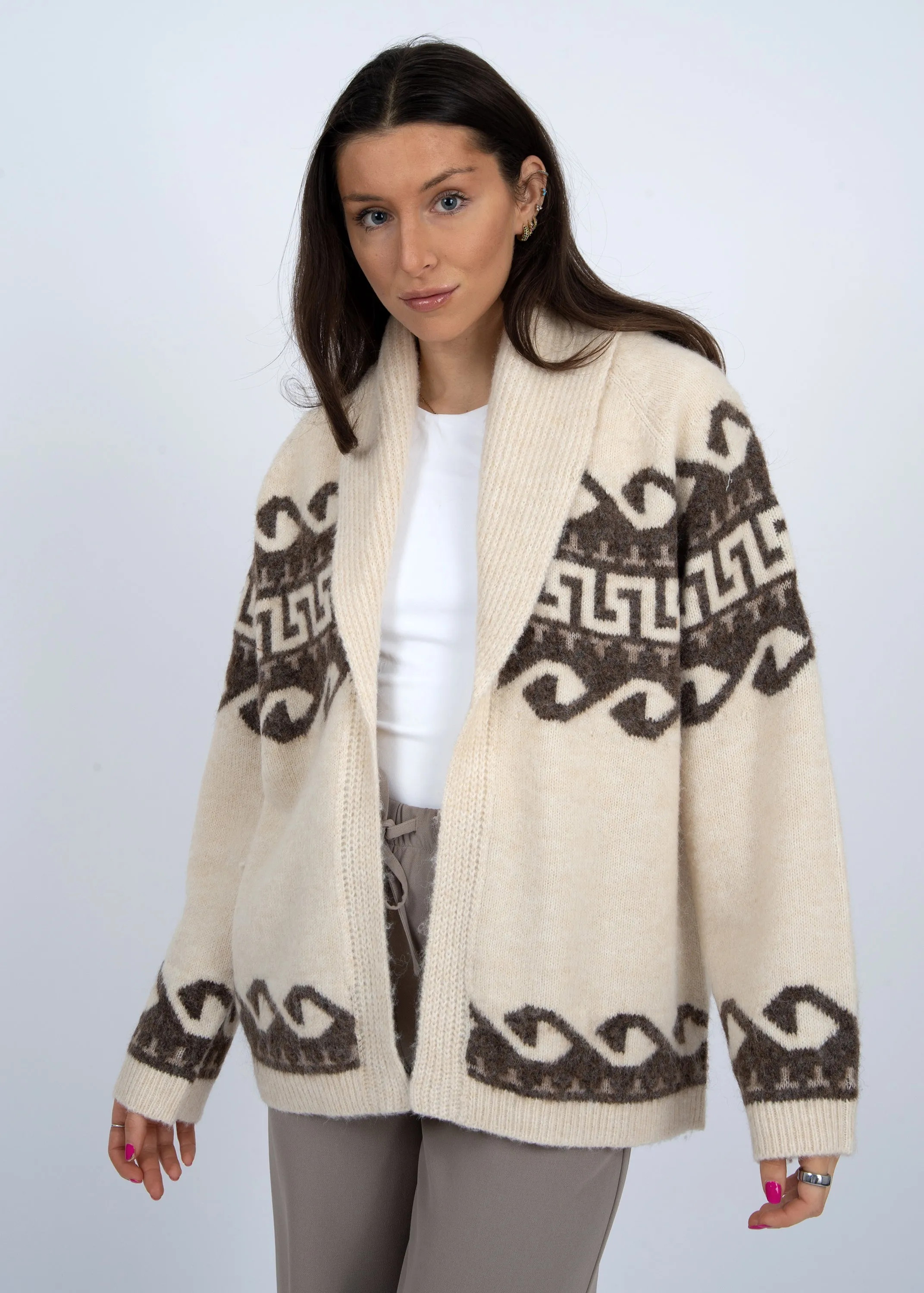 Astrid Shawl Collar Cardigan, Natural | RD Style sold by North & Main Clothing Company product image thumbnail 2