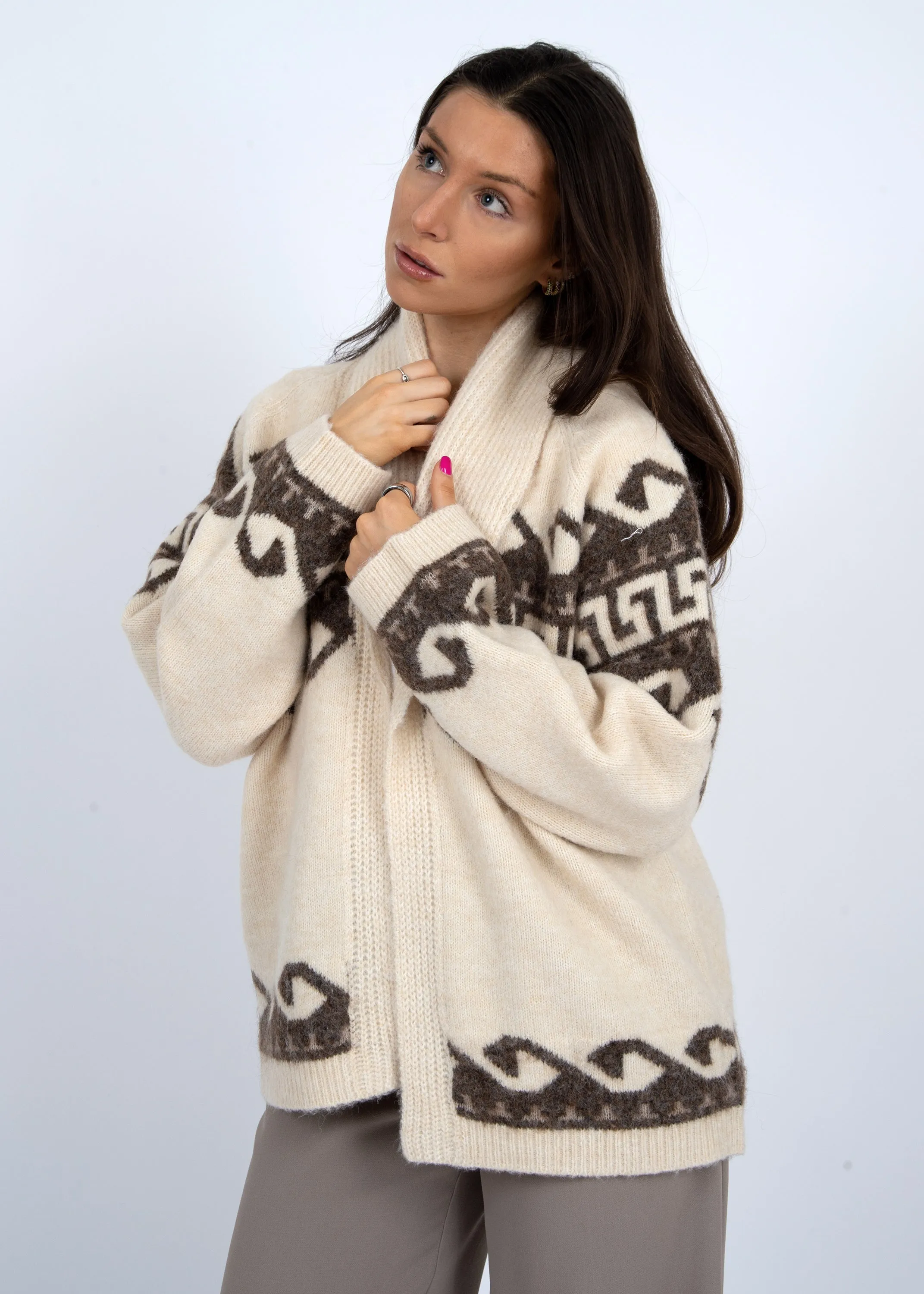 Astrid Shawl Collar Cardigan, Natural | RD Style sold by North & Main Clothing Company product image thumbnail 5