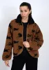 Joline Sherpa Zip Front Jacket, Horse Black | RD Style sold by North & Main Clothing Company