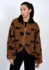 Joline Sherpa Zip Front Jacket, Horse Black | RD Style sold by North & Main Clothing Company