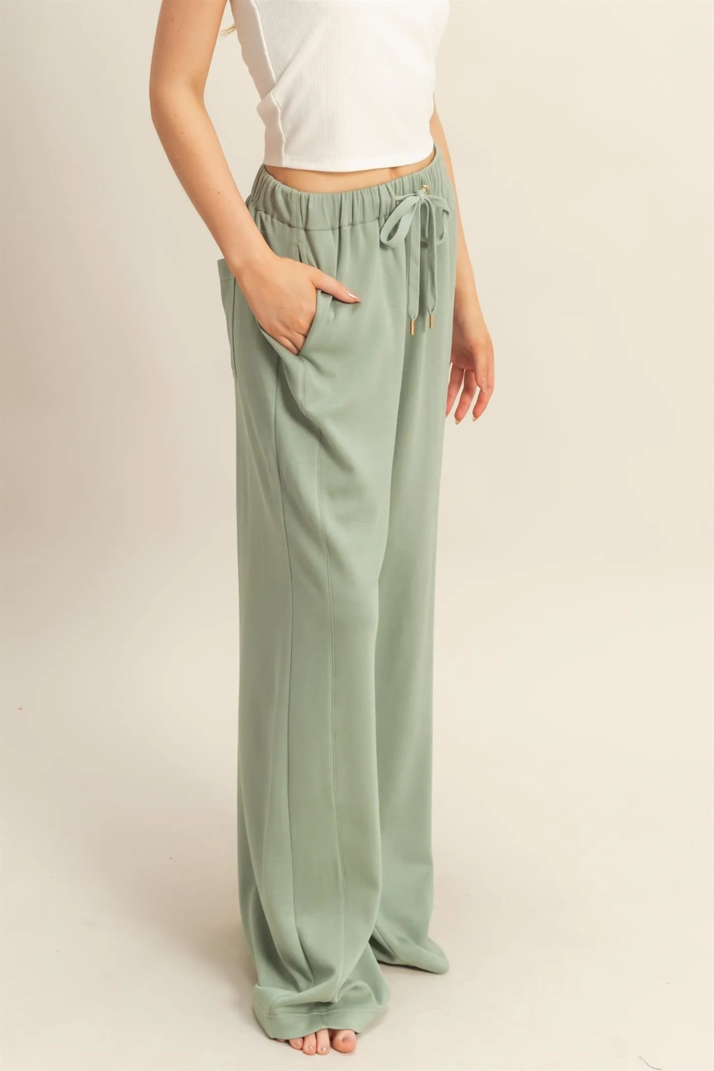 Gianna Wide Leg Pants, Sage Green sold by North & Main Clothing Company product image thumbnail 5