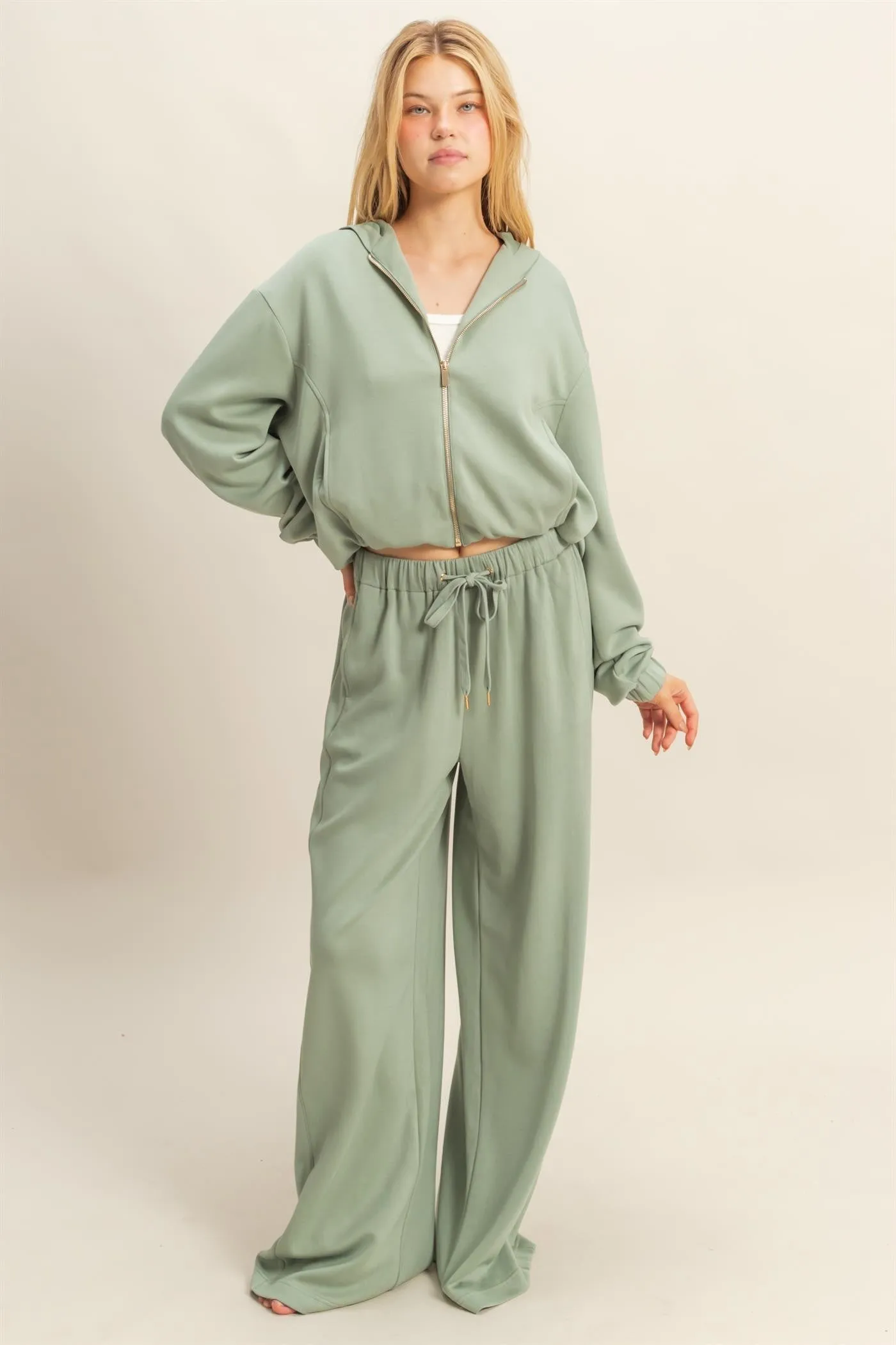 Gianna Wide Leg Pants, Sage Green sold by North & Main Clothing Company product image thumbnail 4
