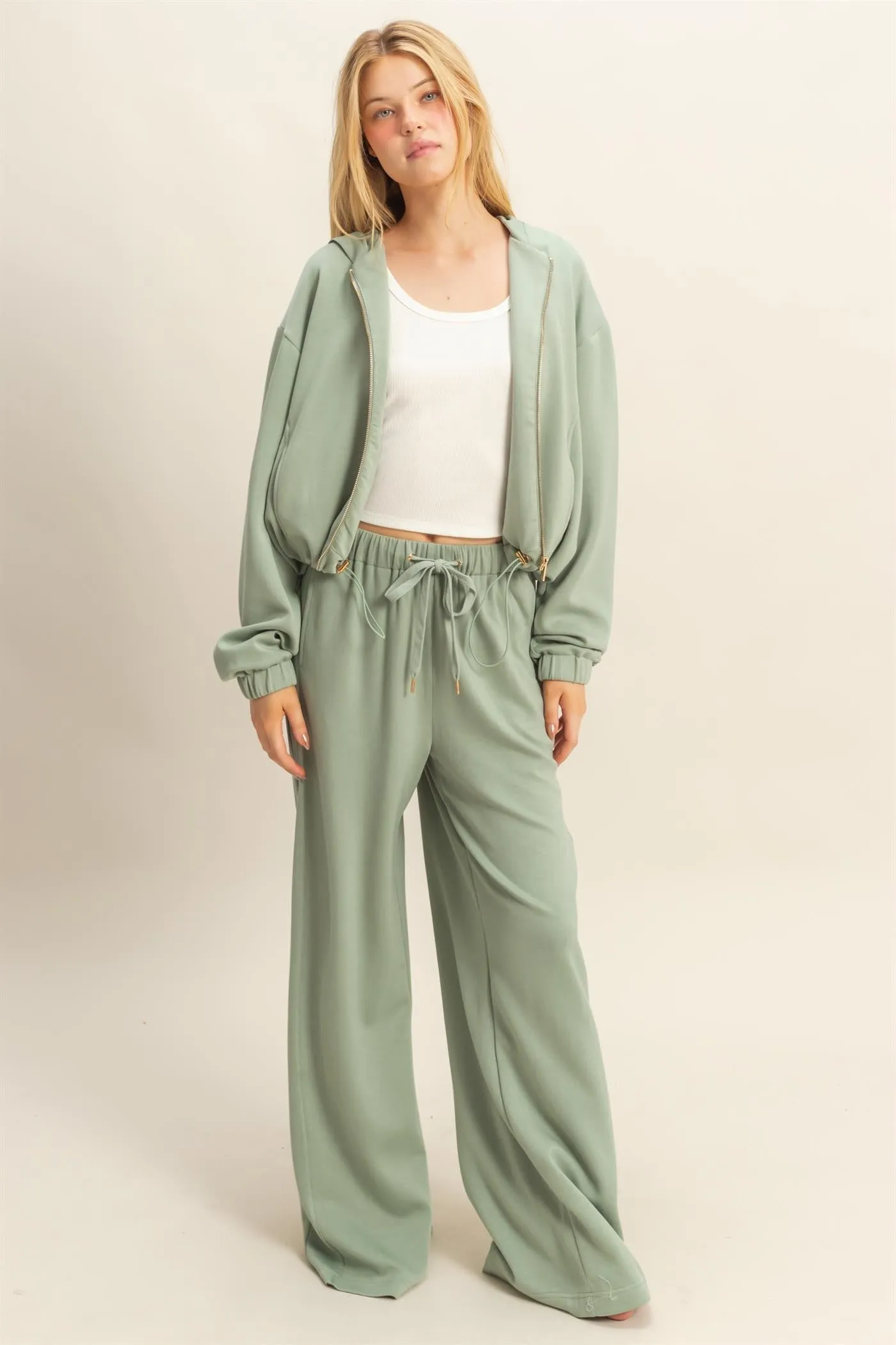 Gianna Wide Leg Pants, Sage Green sold by North & Main Clothing Company product image thumbnail 2