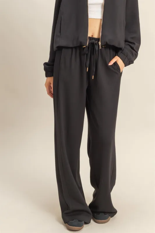 Gianna Wide Leg Pants, Black sold by North & Main Clothing Company