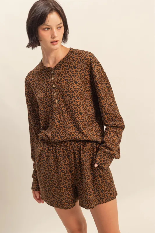 Chloe Leopard Print Set, Brown sold by North & Main Clothing Company