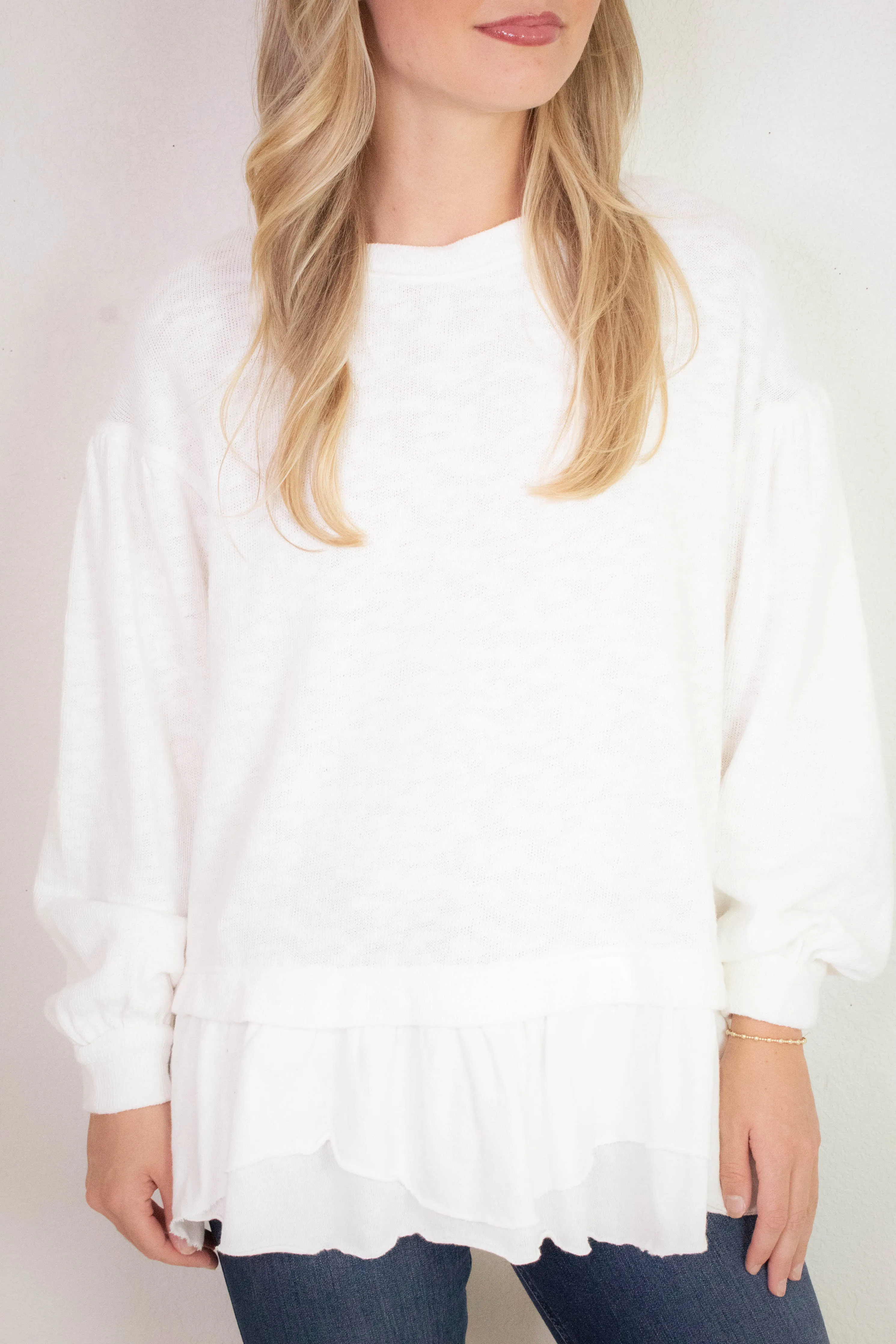 Maddie Long Sleeve Top, Clean Ivory | Free People sold by North & Main Clothing Company product image thumbnail 4