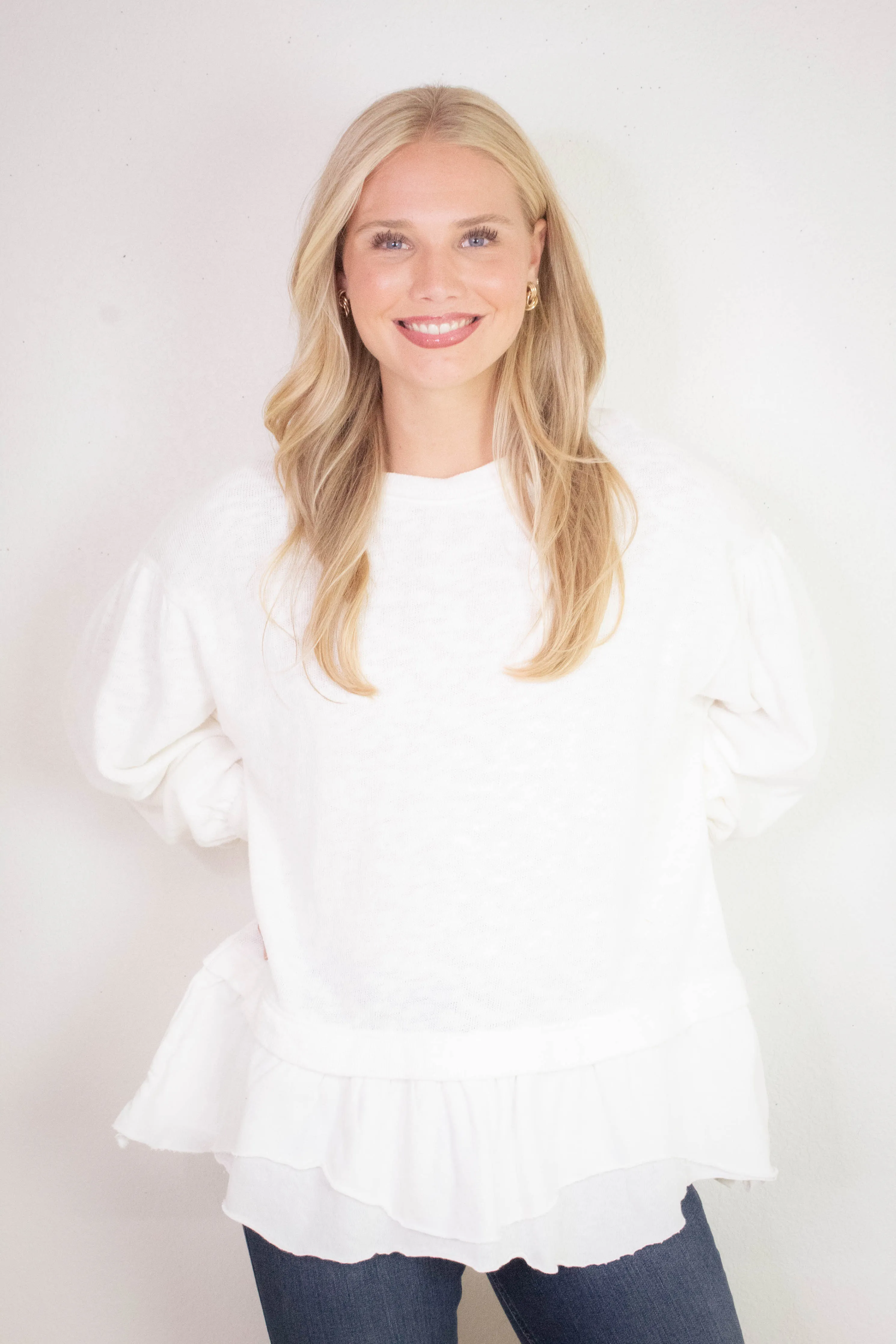 Maddie Long Sleeve Top, Clean Ivory | Free People sold by North & Main Clothing Company product image thumbnail 3