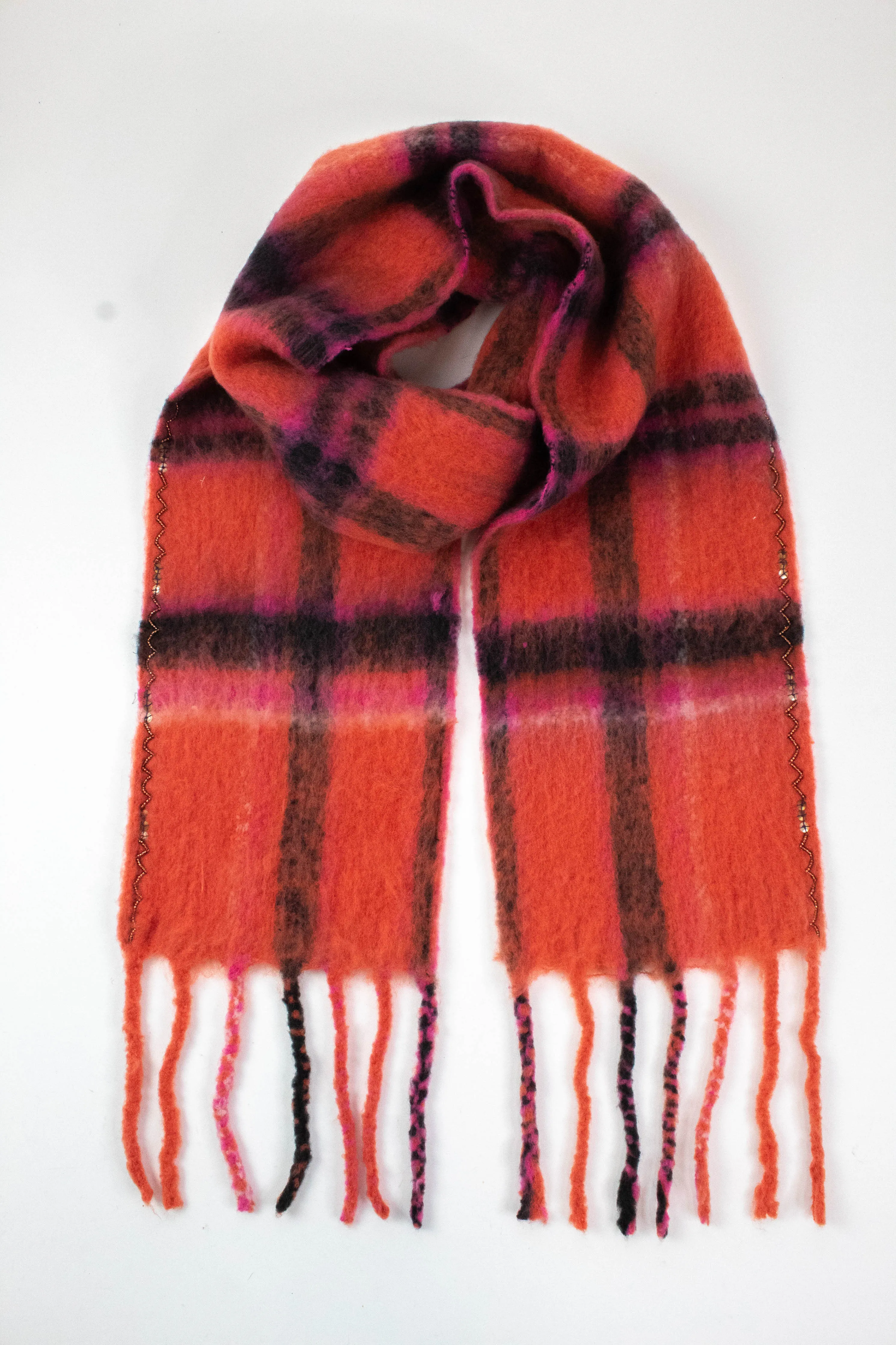 Highland Plaid Skinny Scarf, Pink Combo | Free People sold by North & Main Clothing Company