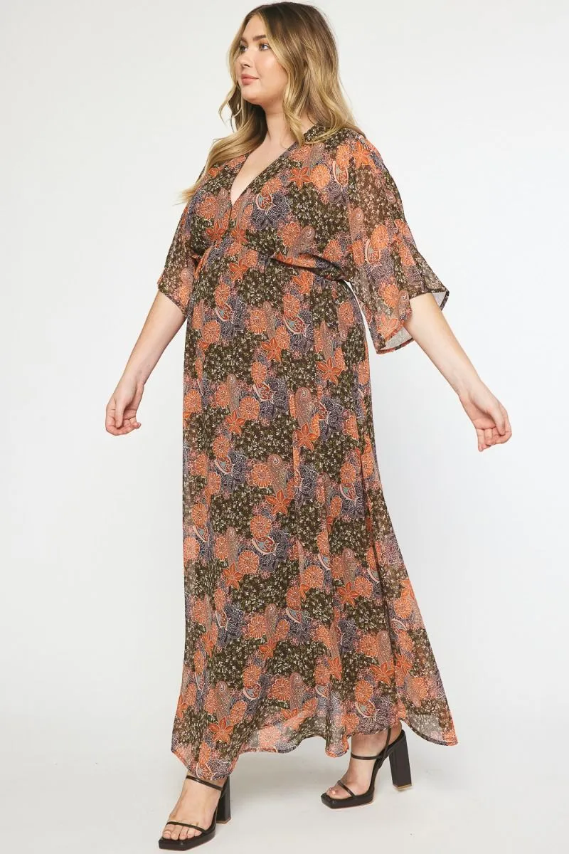 Autumn Breeze Maxi Dress, Brown | Plus Size sold by North & Main Clothing Company product image thumbnail 4