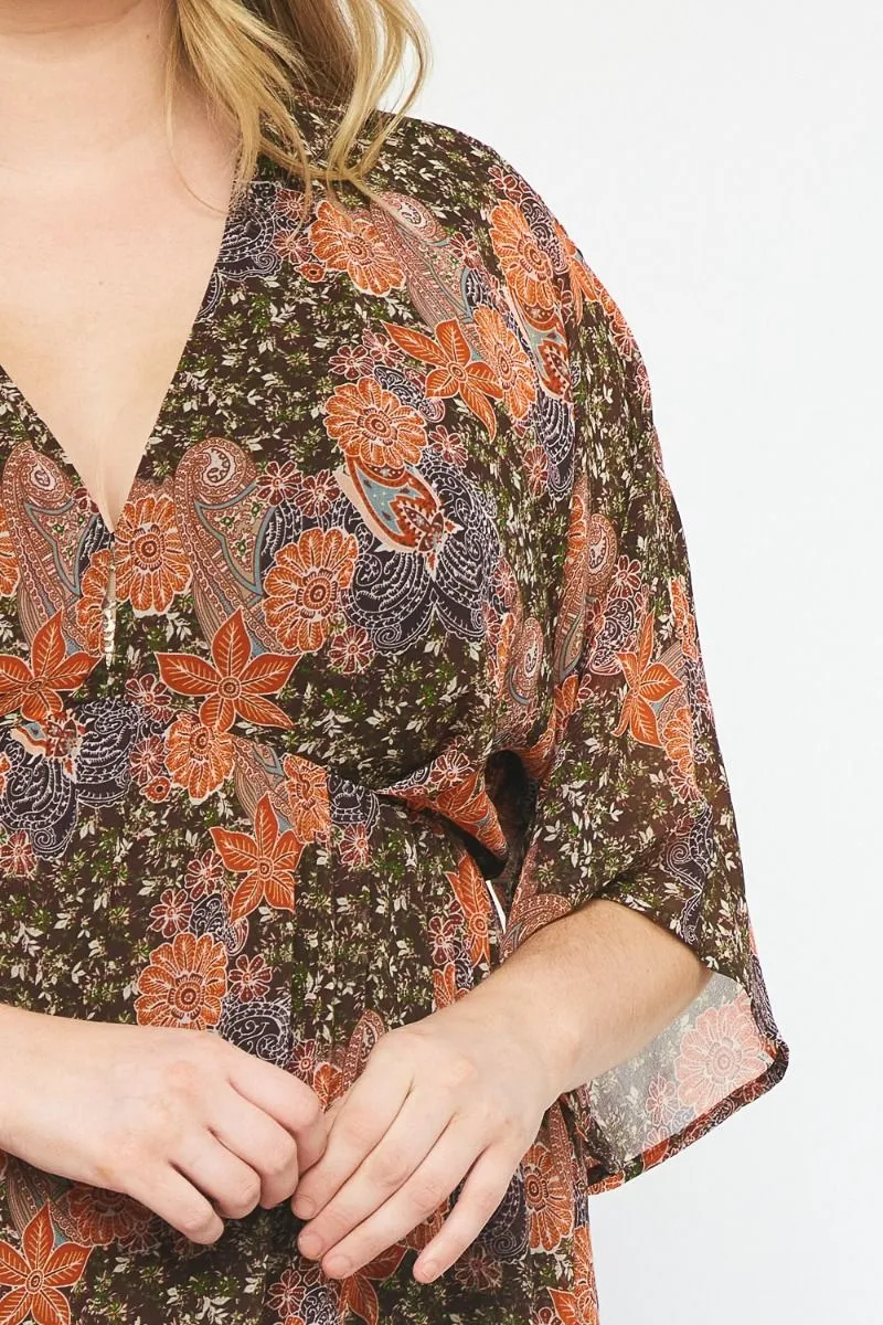 Autumn Breeze Maxi Dress, Brown | Plus Size sold by North & Main Clothing Company product image thumbnail 3