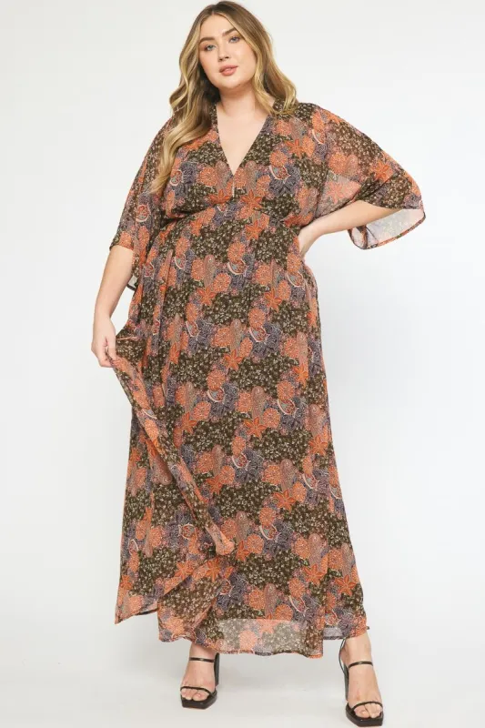 Autumn Breeze Maxi Dress, Brown | Plus Size sold by North & Main Clothing Company