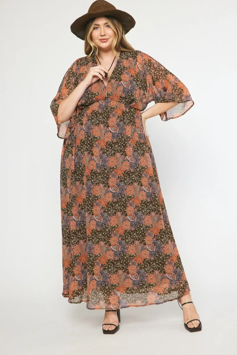 Autumn Breeze Maxi Dress, Brown | Plus Size sold by North & Main Clothing Company product image thumbnail 2
