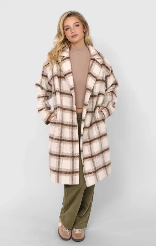 Emily Long Open Front Coat, Ivory Multi | Sadie & Sage made by Sadie & Sage