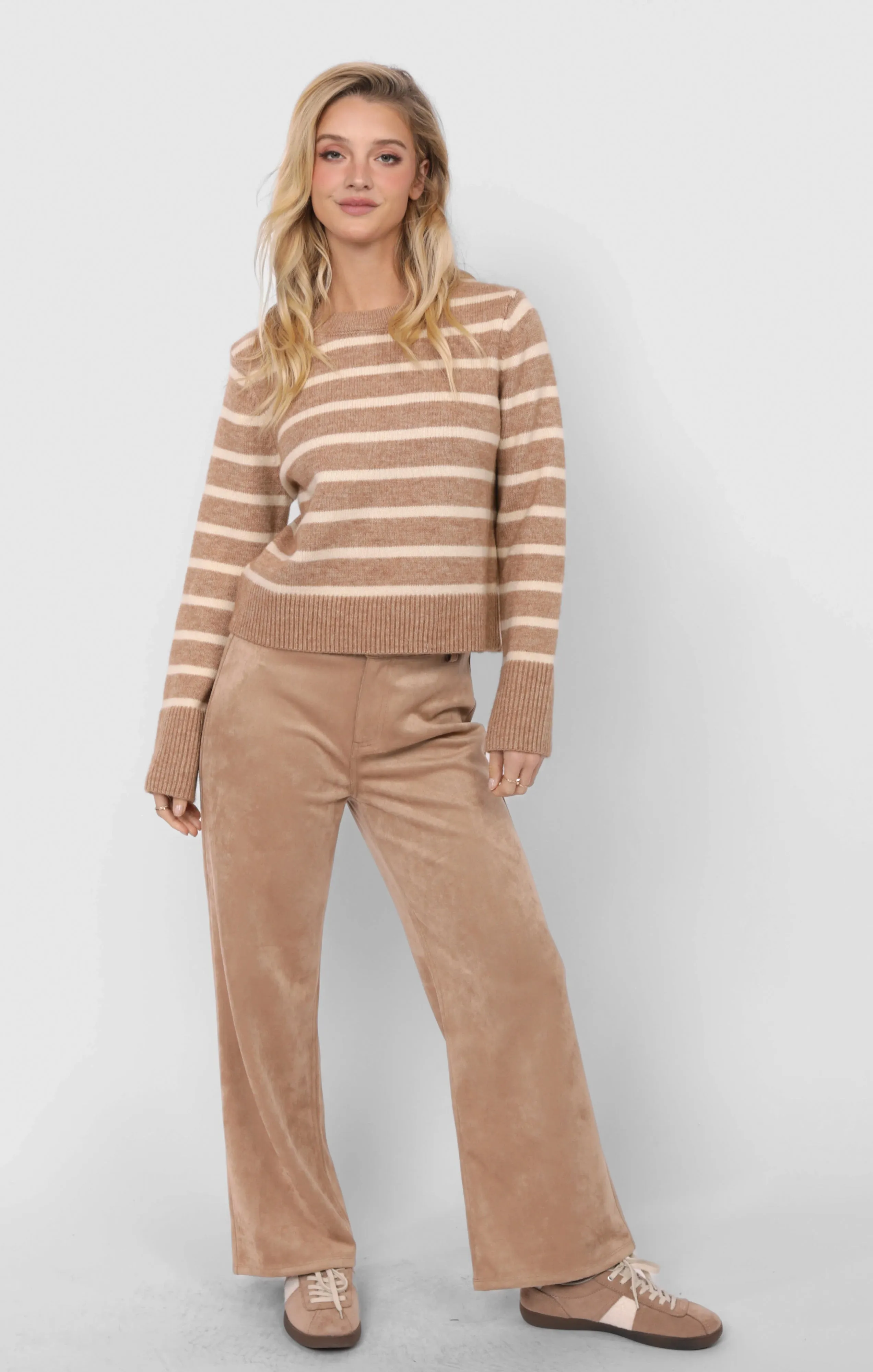Sheri Striped Sweater, Taupe Cream | Sadie & Sage sold by North & Main Clothing Company product image thumbnail 3