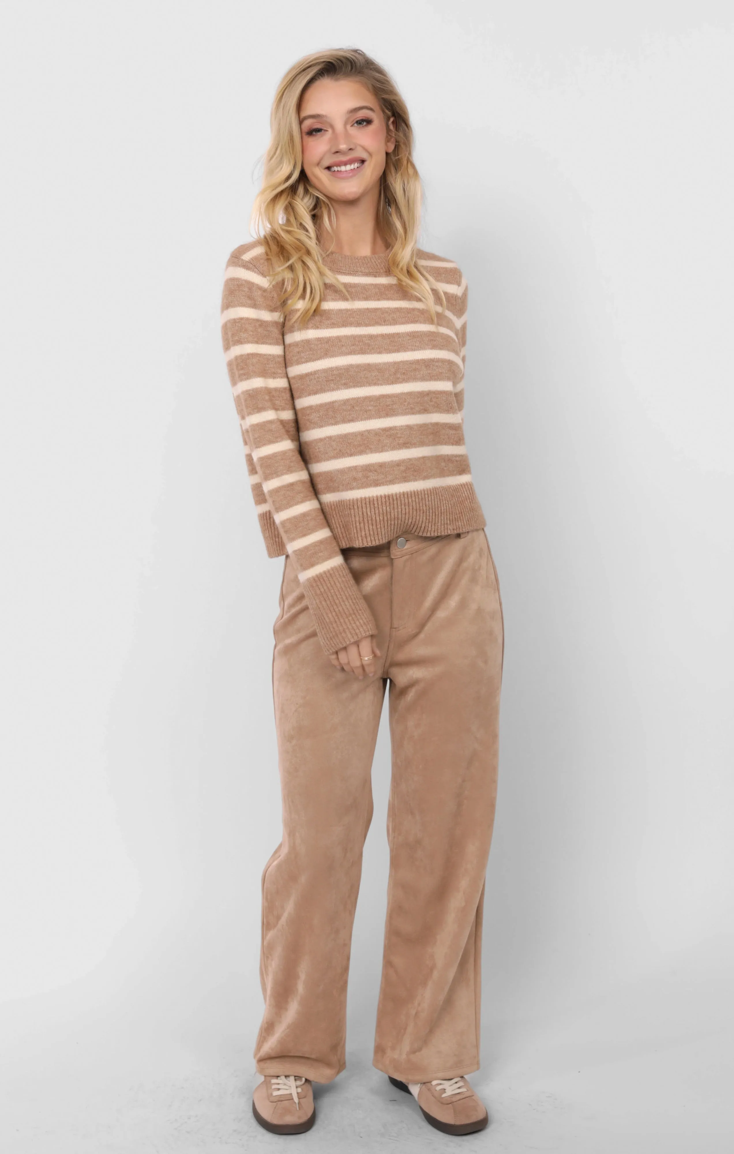 Sheri Striped Sweater, Taupe Cream | Sadie & Sage sold by North & Main Clothing Company product image thumbnail 4