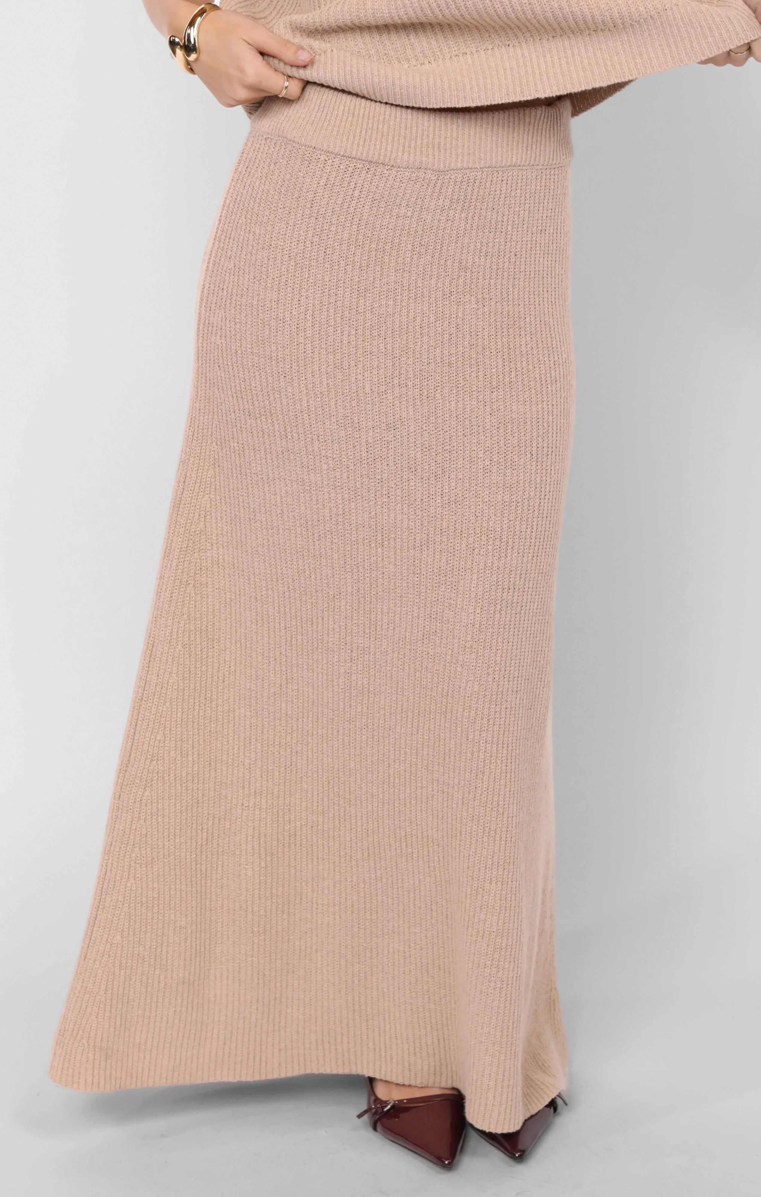 Crosby Sweater Midi Skirt, Cream | Sadie & Sage sold by North & Main Clothing Company product image thumbnail 3