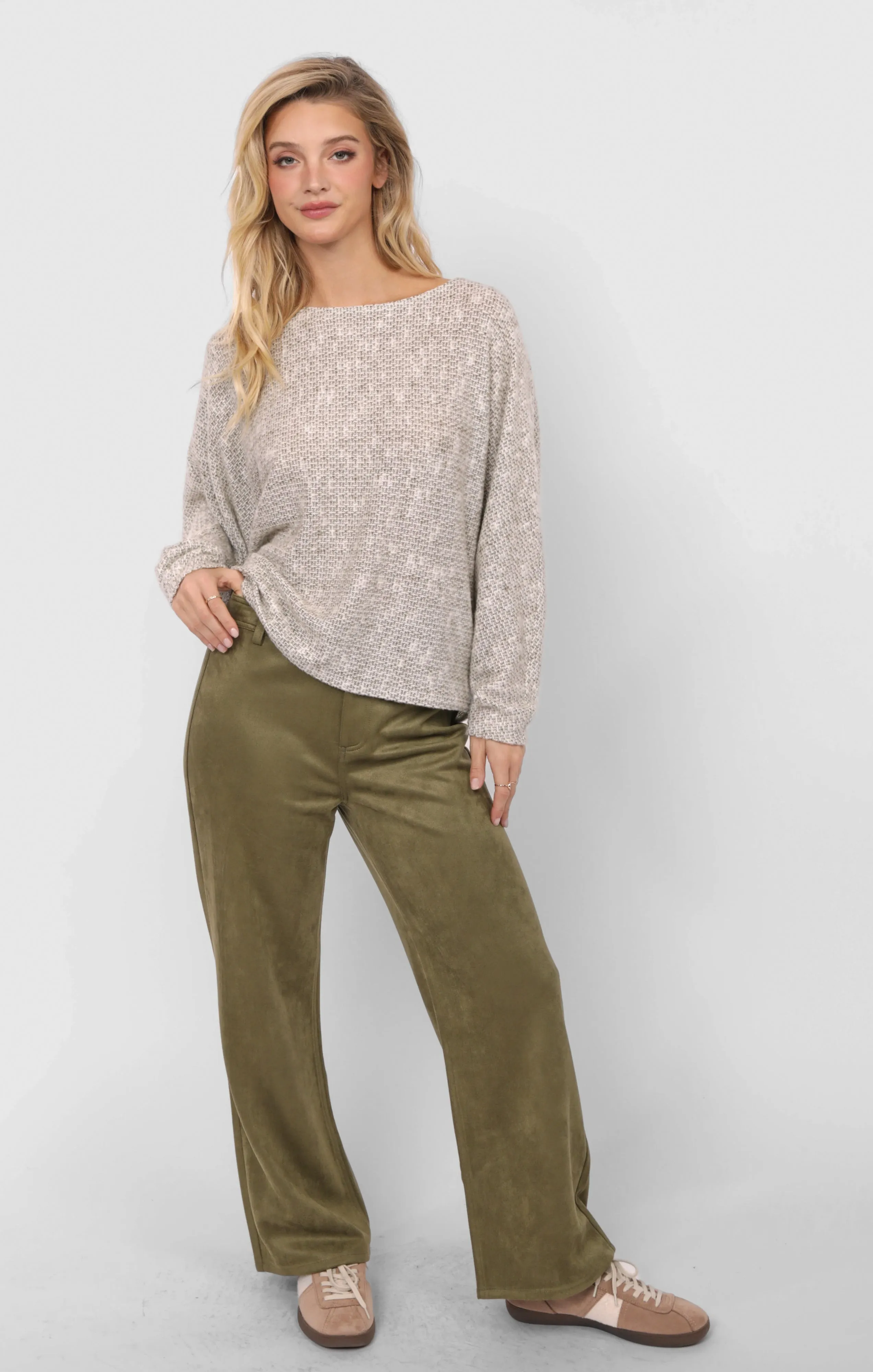 Billie Dolman Sleeve Knit Top, Olive | Sadie & Sage sold by North & Main Clothing Company product image thumbnail 2