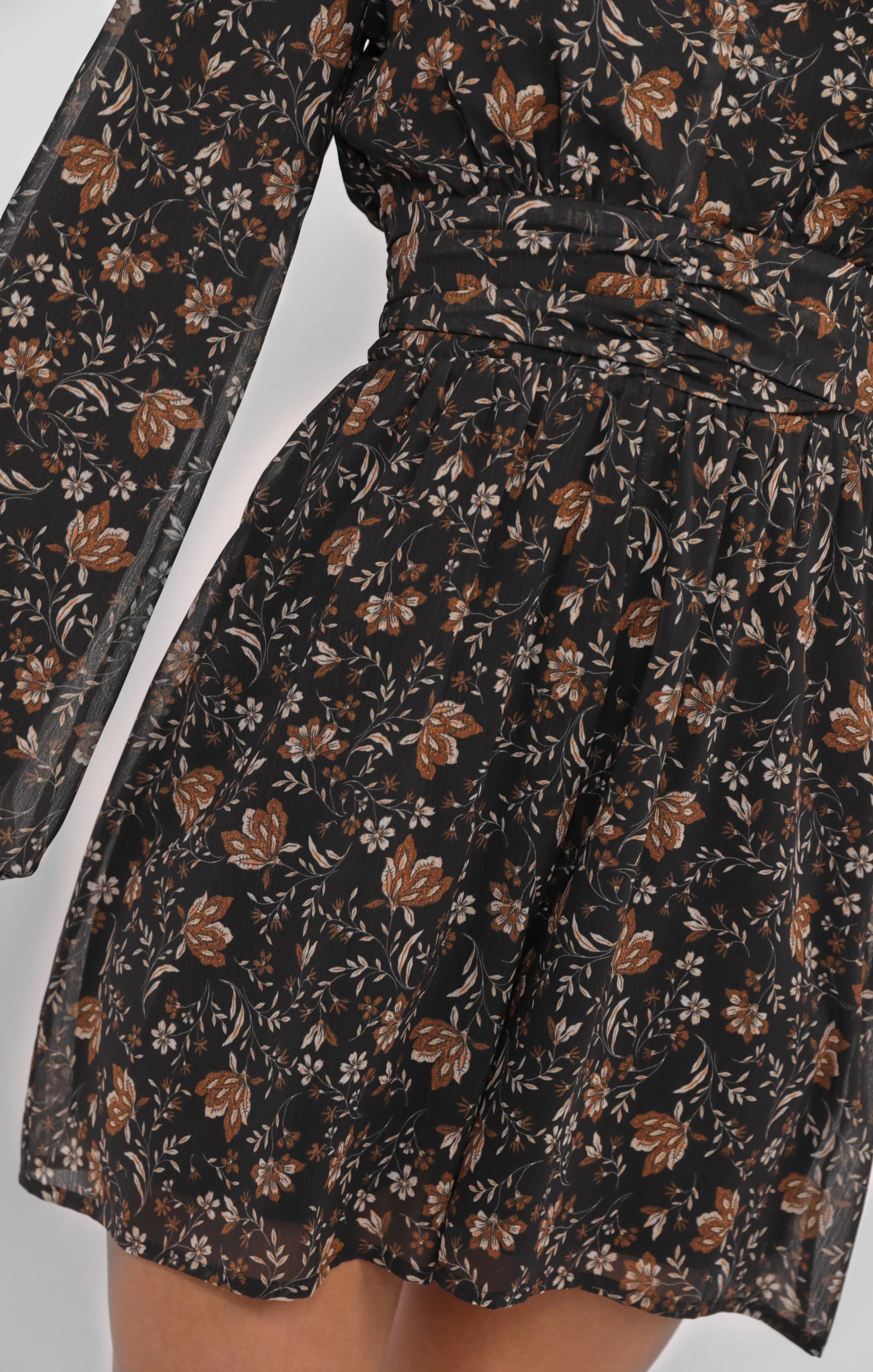 Timeless Flowy Elastic Waist Romper, Black Multi | Sadie & Sage sold by North & Main Clothing Company product image thumbnail 5