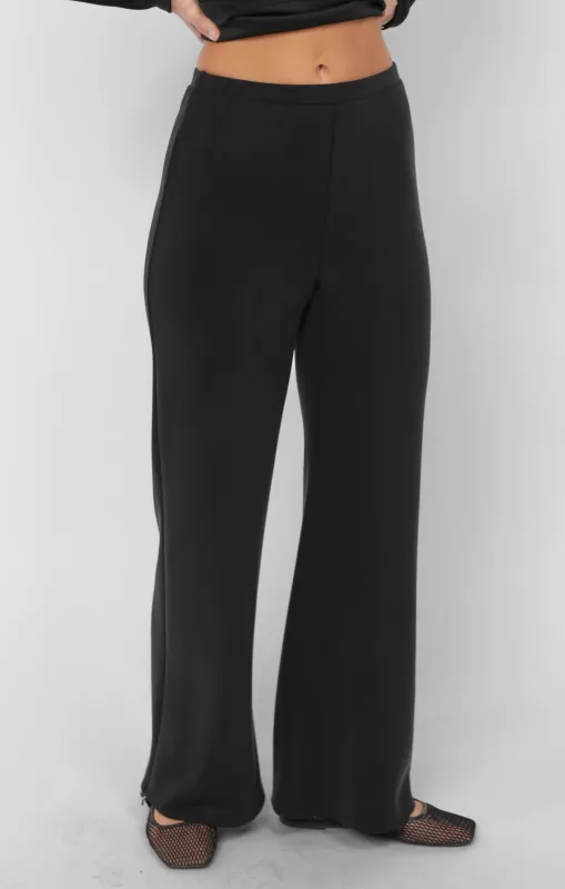 Hustle Knit Wide Leg Pants, Black | Sadie & Sage sold by North & Main Clothing Company
