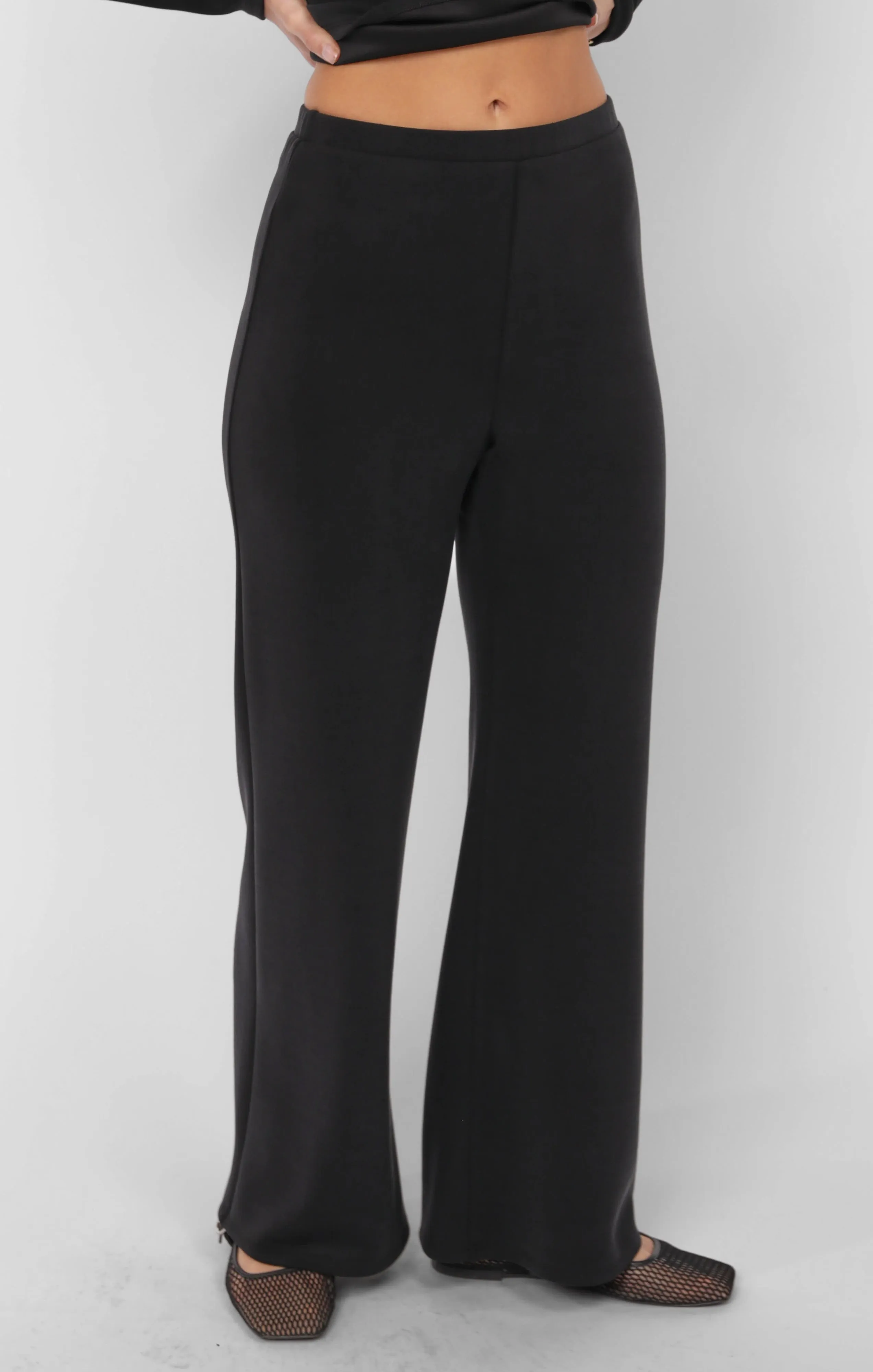 Hustle Knit Wide Leg Pants, Black | Sadie & Sage sold by North & Main Clothing Company