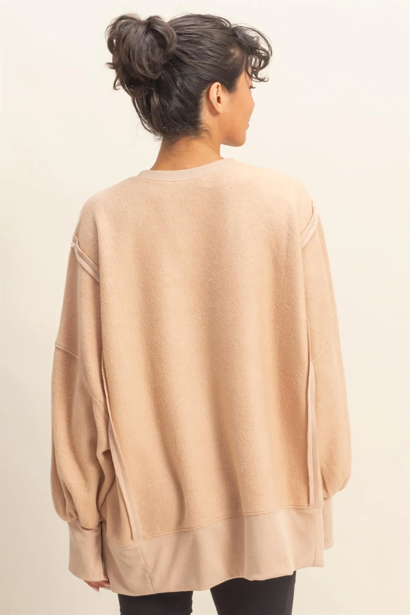 Millie Oversized Crewneck Sweatshirt, Dark Taupe sold by North & Main Clothing Company product image thumbnail 5